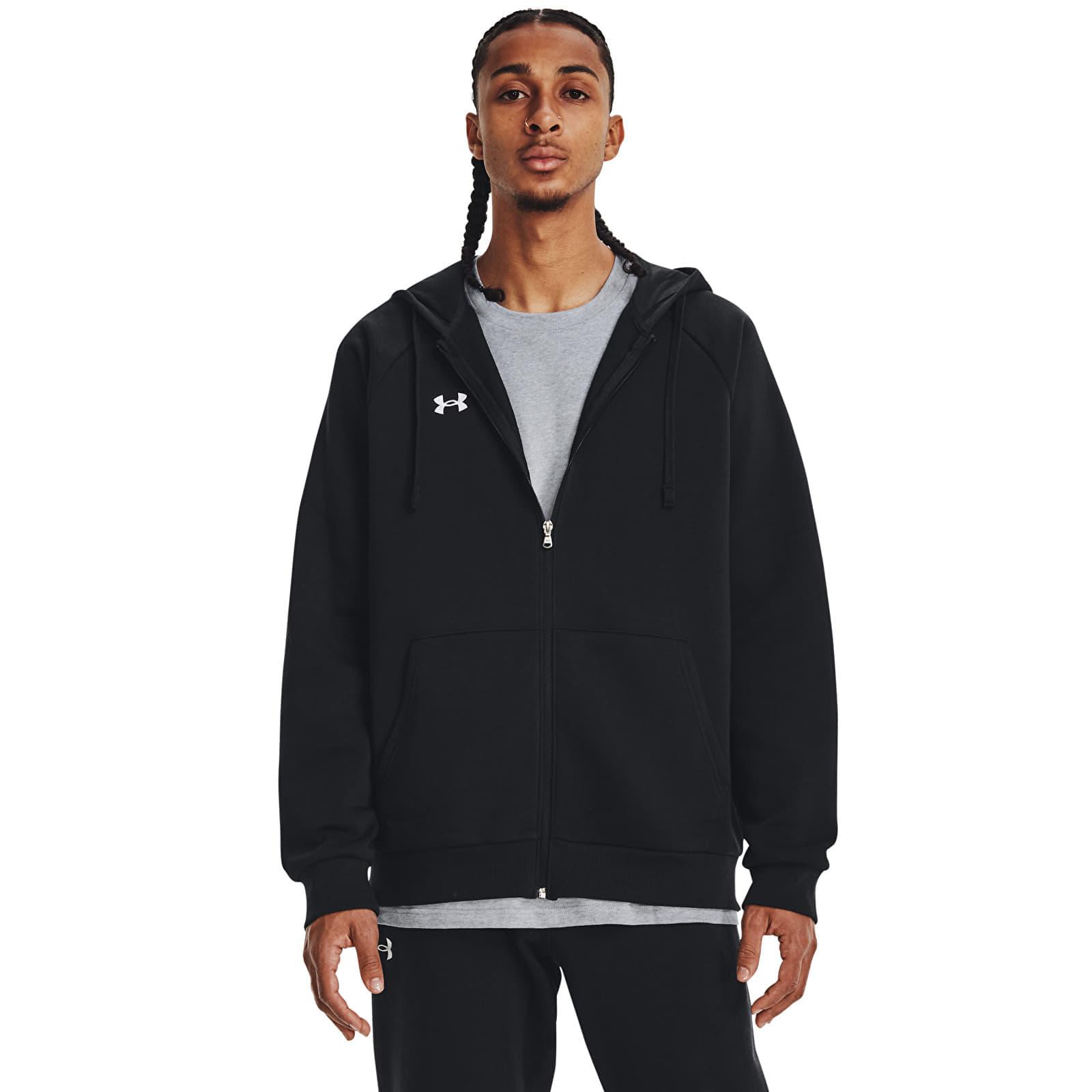 Sweatshirt Under Armour Rival Fleece FZ Hoodie Black/ White L