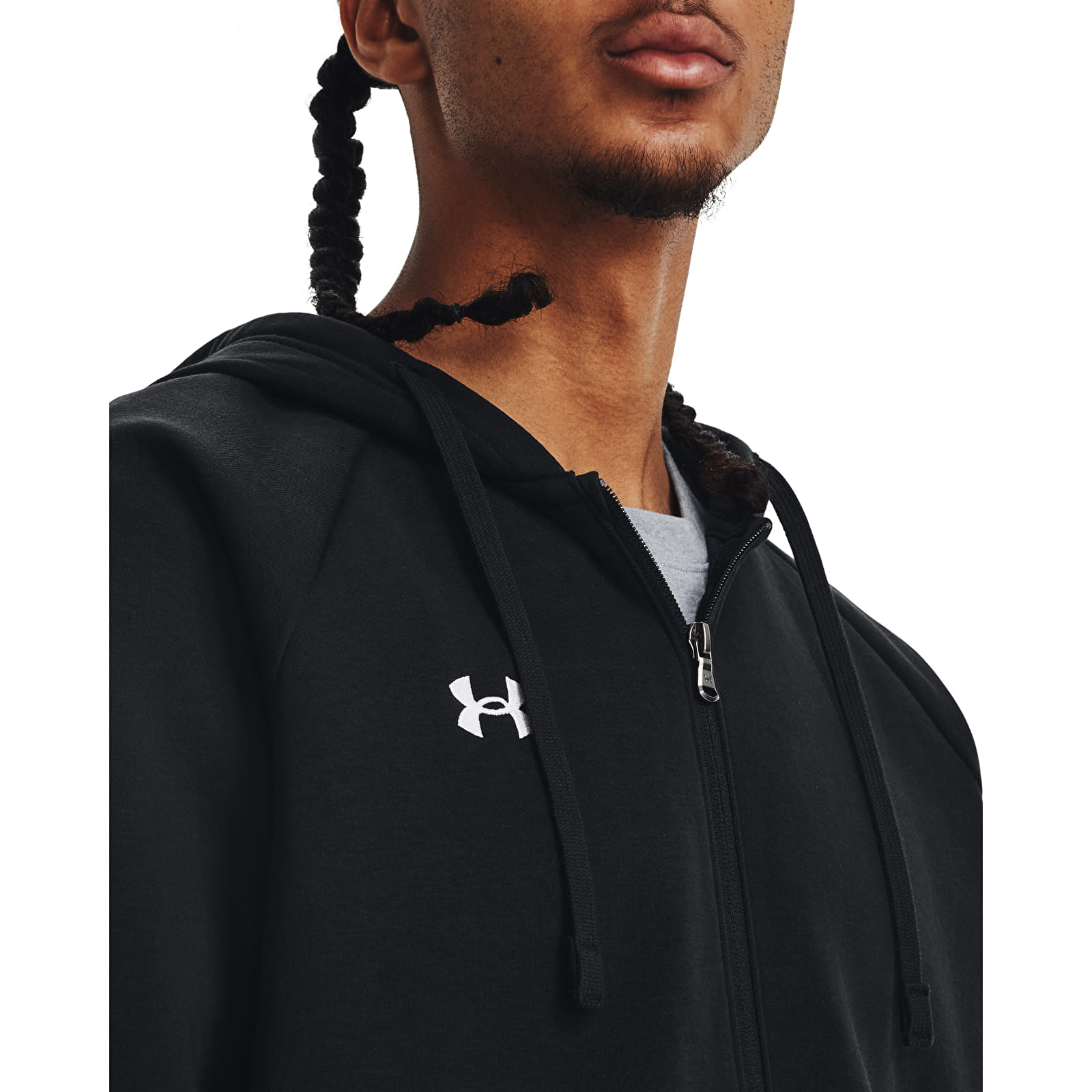 Bluzy z kapturem Under Armour Rival Fleece FZ Hoodie Black/ White