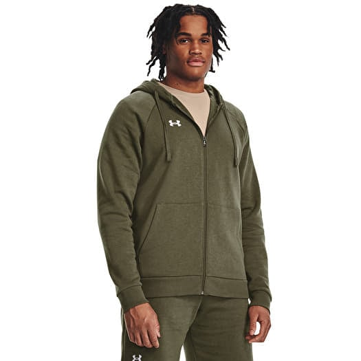 Under Armour Rival Fleece FZ Hoodie Marine OD Green/ White