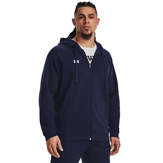 Under Armour Rival Fleece FZ Hoodie Midnight Navy/ White
