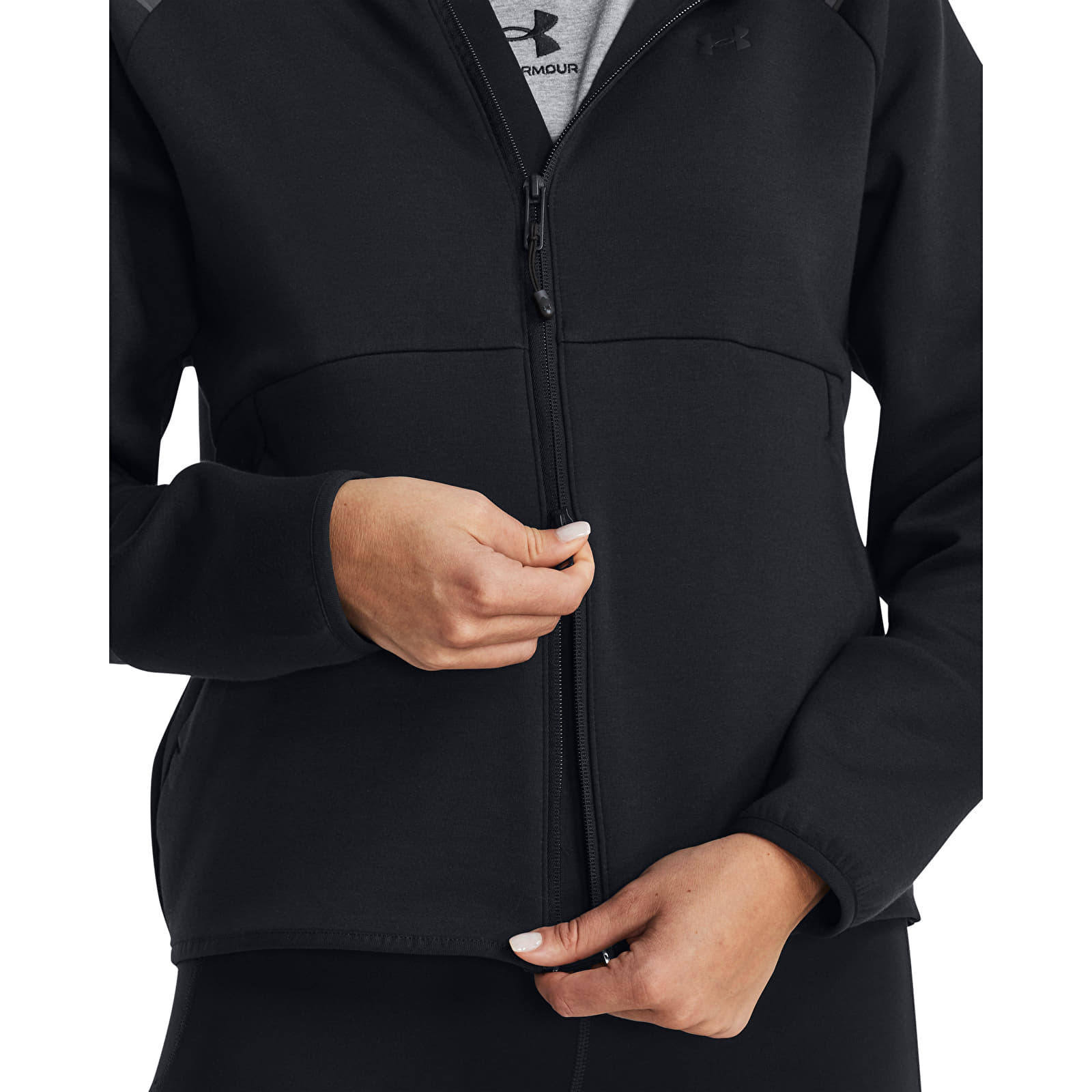 Hættetrøjer til kvinder Under Armour Unstoppable Fleece FZ Black/ Black