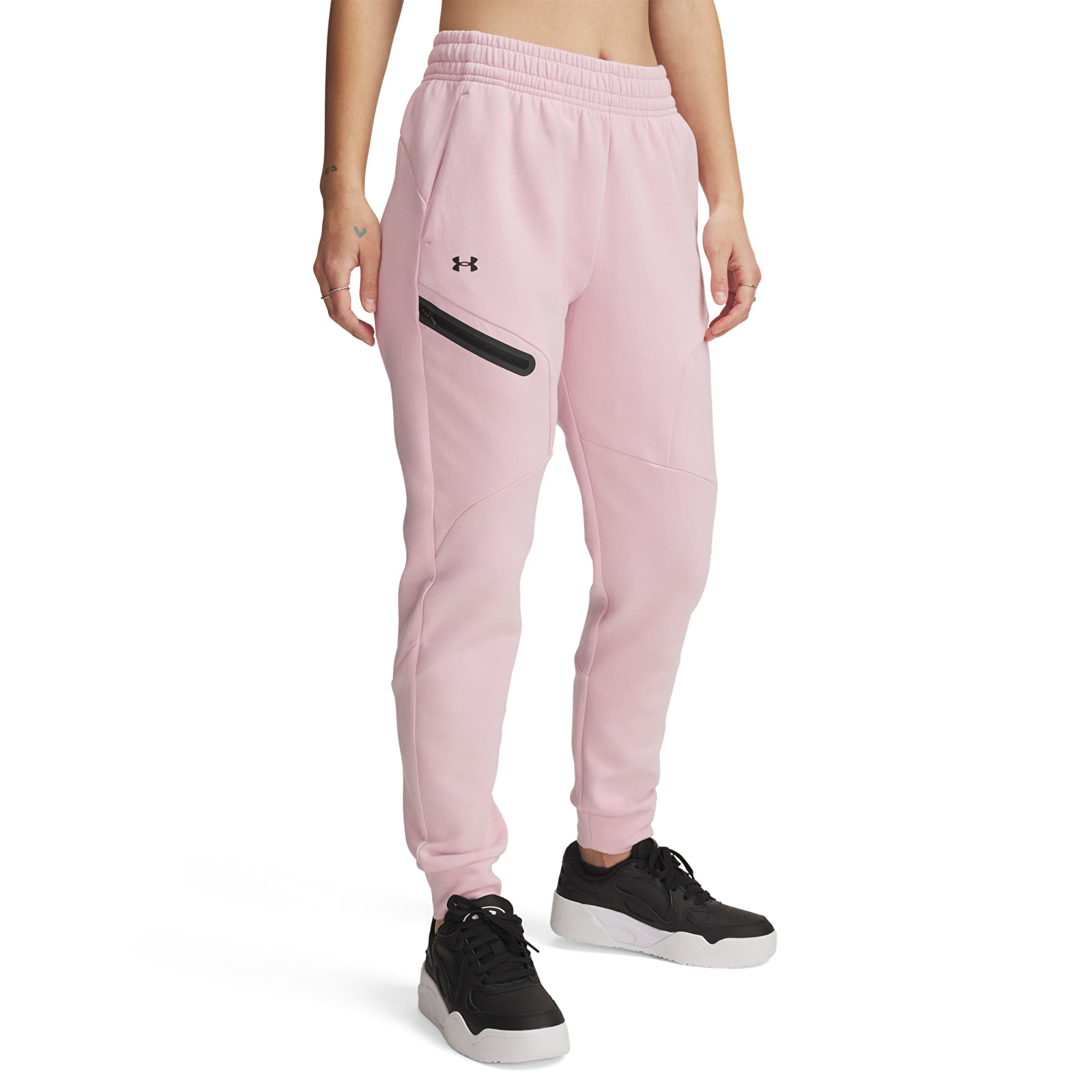 Pantaloni de damă Under Armour Unstoppable Fleece Jogger Prime Pink/ Black