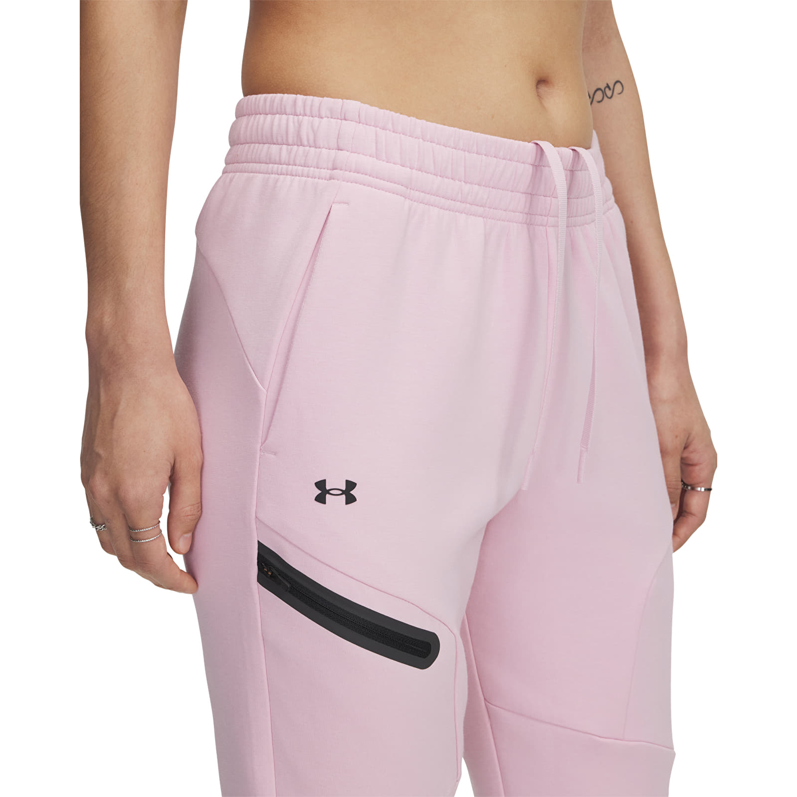 Pantaloni de damă Under Armour Unstoppable Fleece Jogger Prime Pink/ Black