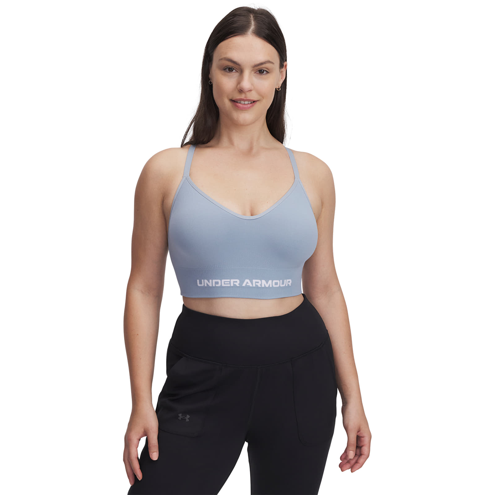 Soutien-gorge  Under Armour Vanish Seamless Low Bra Harbor Blue/ White