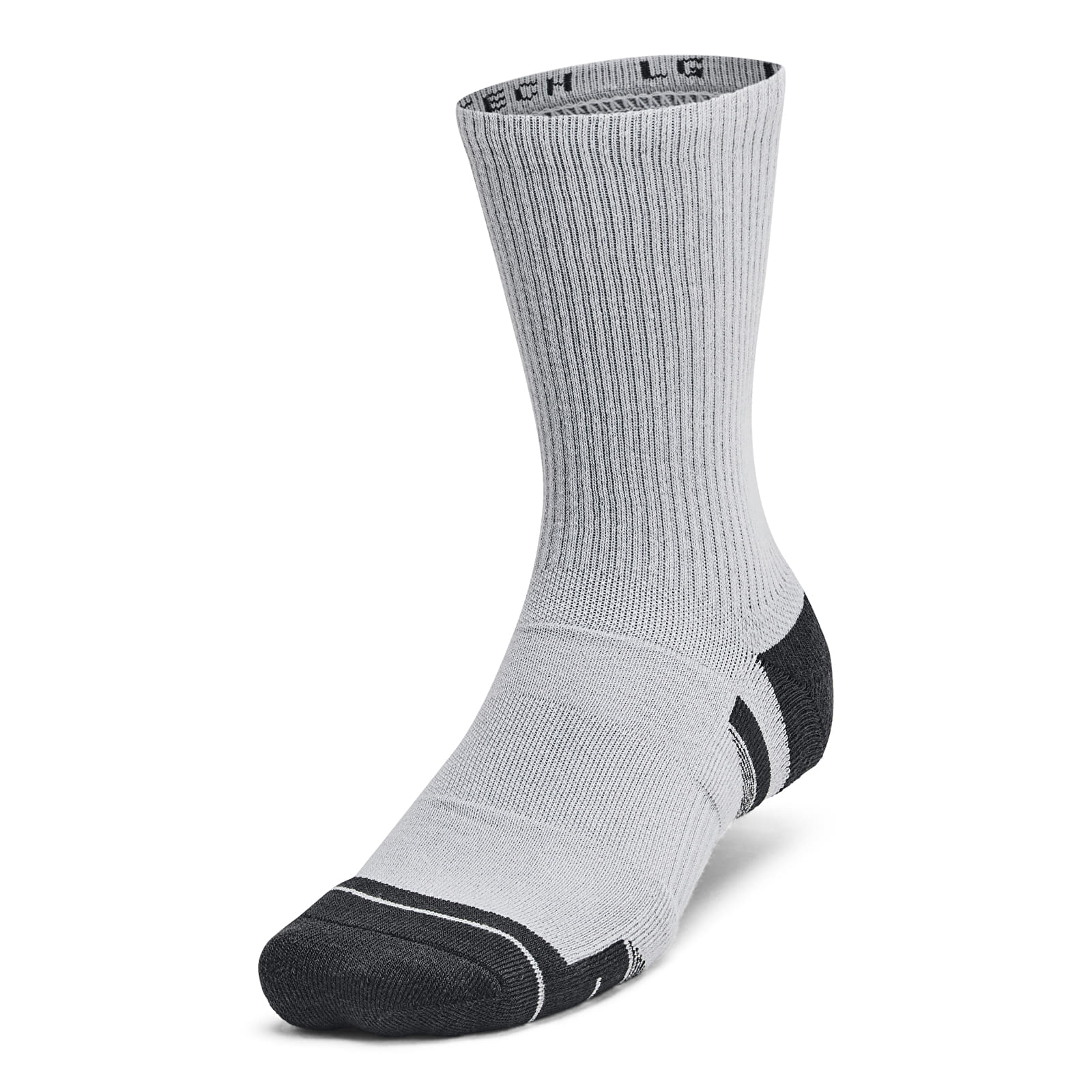 Men's socks Under Armour Unisex Under Armour Perf Tech 6-Pack Crew Mod Gray/ Mod Gray/ Jet Gray