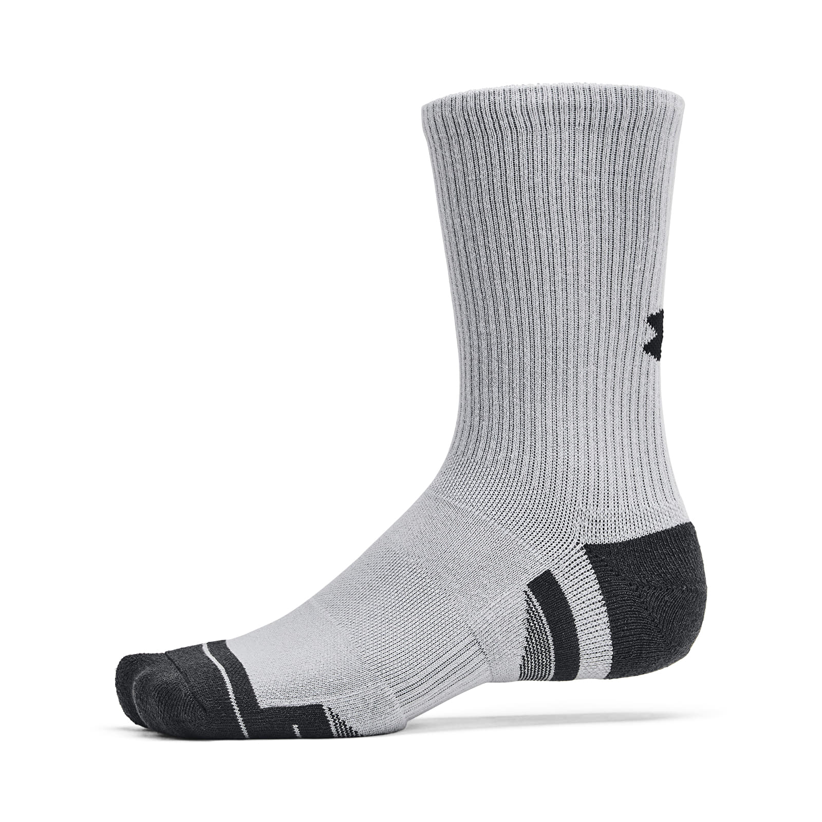 Men's socks Under Armour Unisex Under Armour Perf Tech 6-Pack Crew Mod Gray/ Mod Gray/ Jet Gray