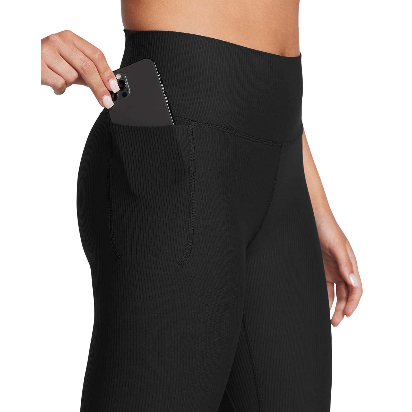Women's leggings Under Armour Meridian Rib Ankle Leg Black/ Black