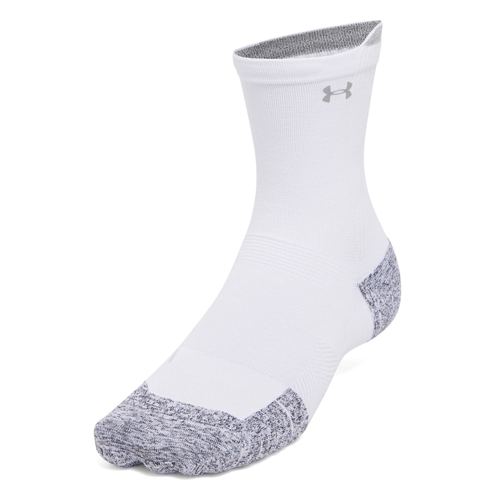Herensokken Under Armour AD Run Cushion 3-Pack Crew White/ White/ Reflective