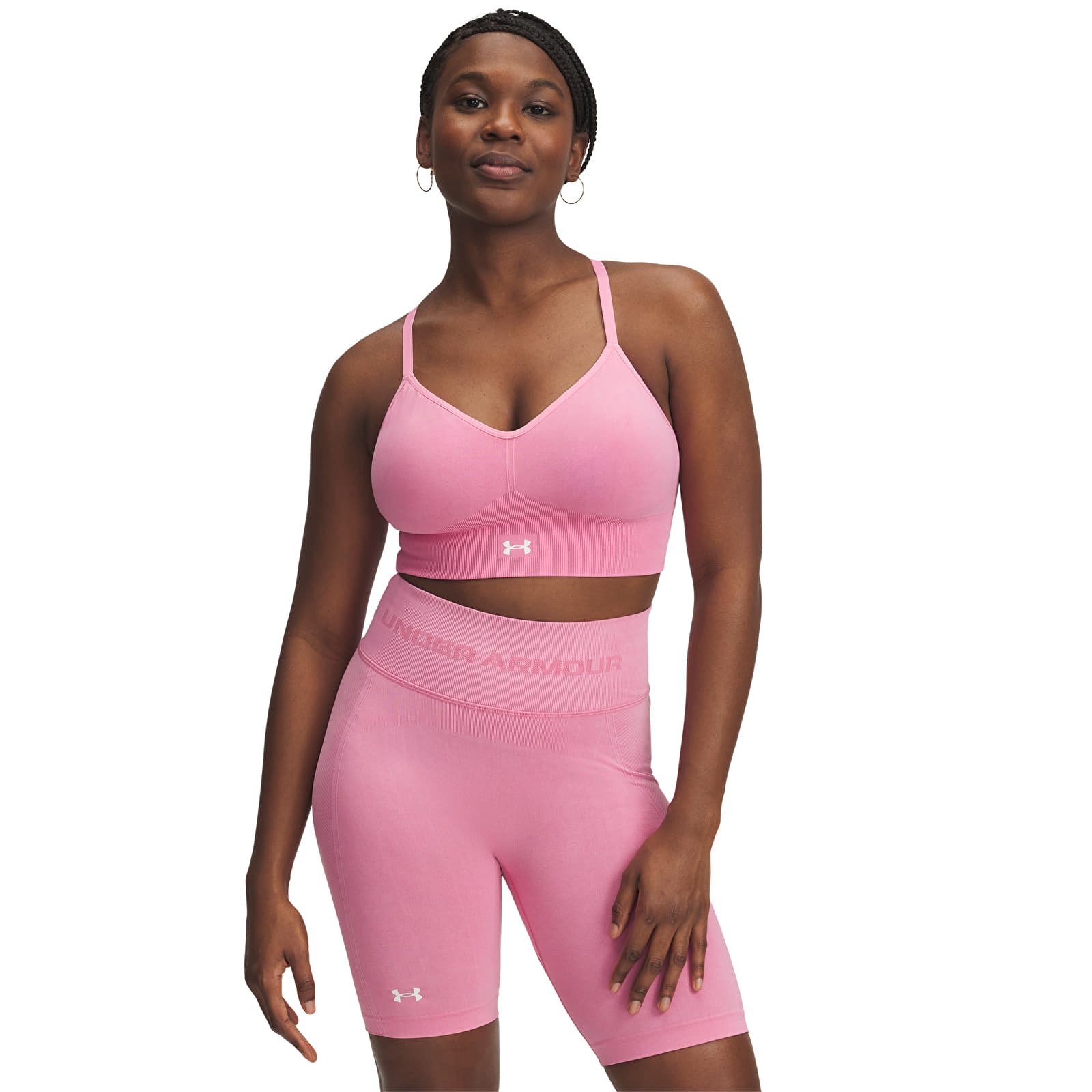 Modrčki  Under Armour Vanish Seamless Washed Low Shaded Fuchsia/ White