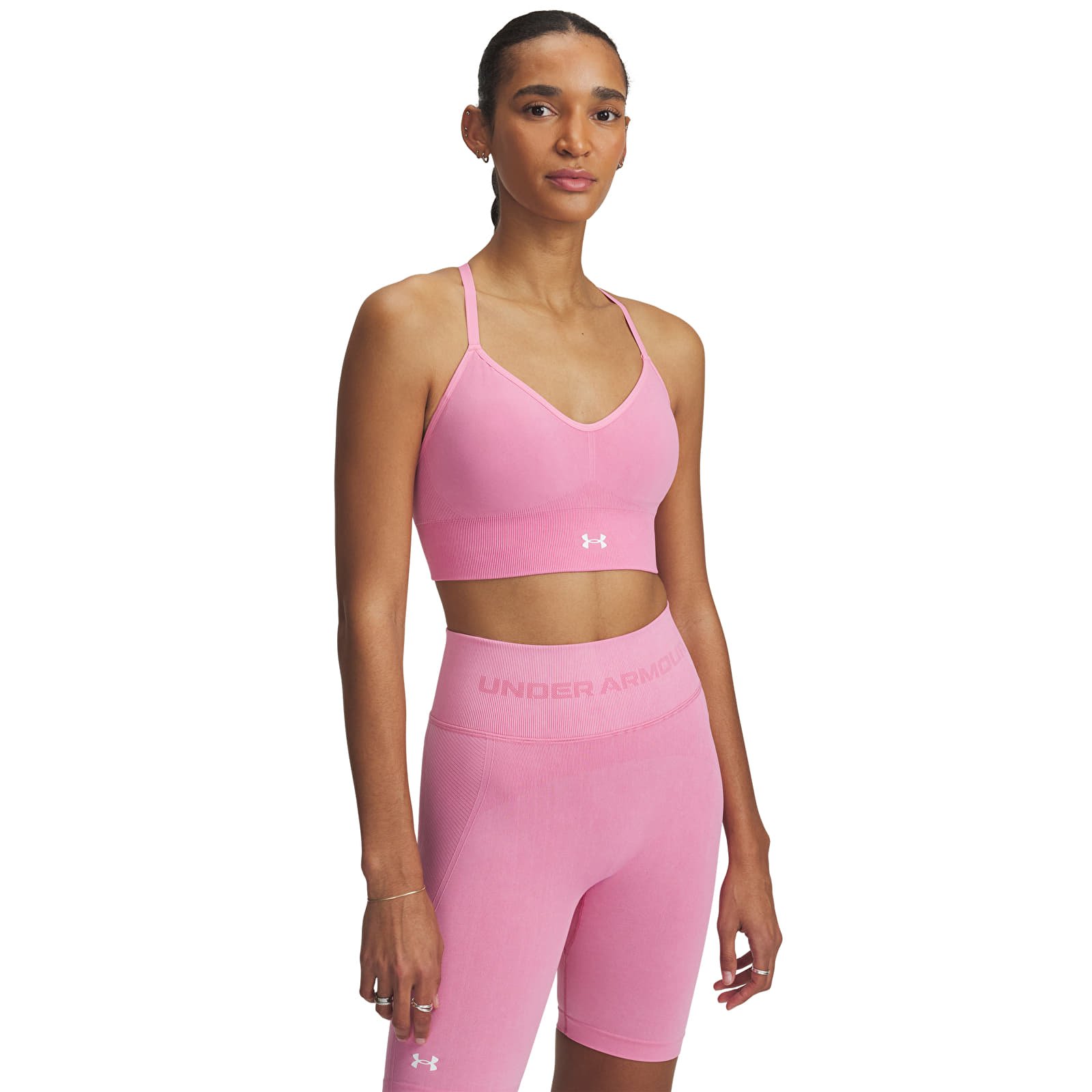 Modrčki  Under Armour Vanish Seamless Washed Low Shaded Fuchsia/ White