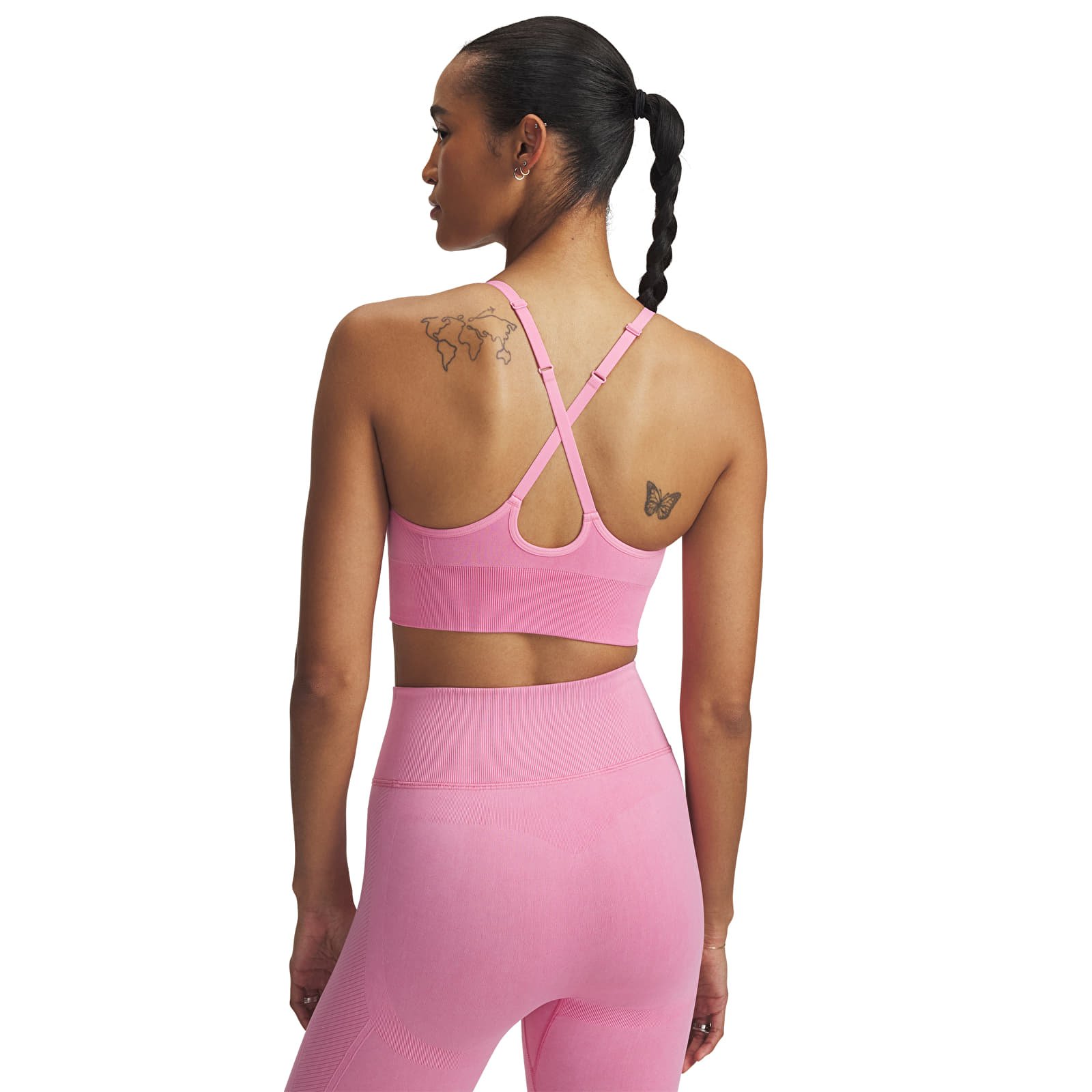 Modrčki  Under Armour Vanish Seamless Washed Low Shaded Fuchsia/ White