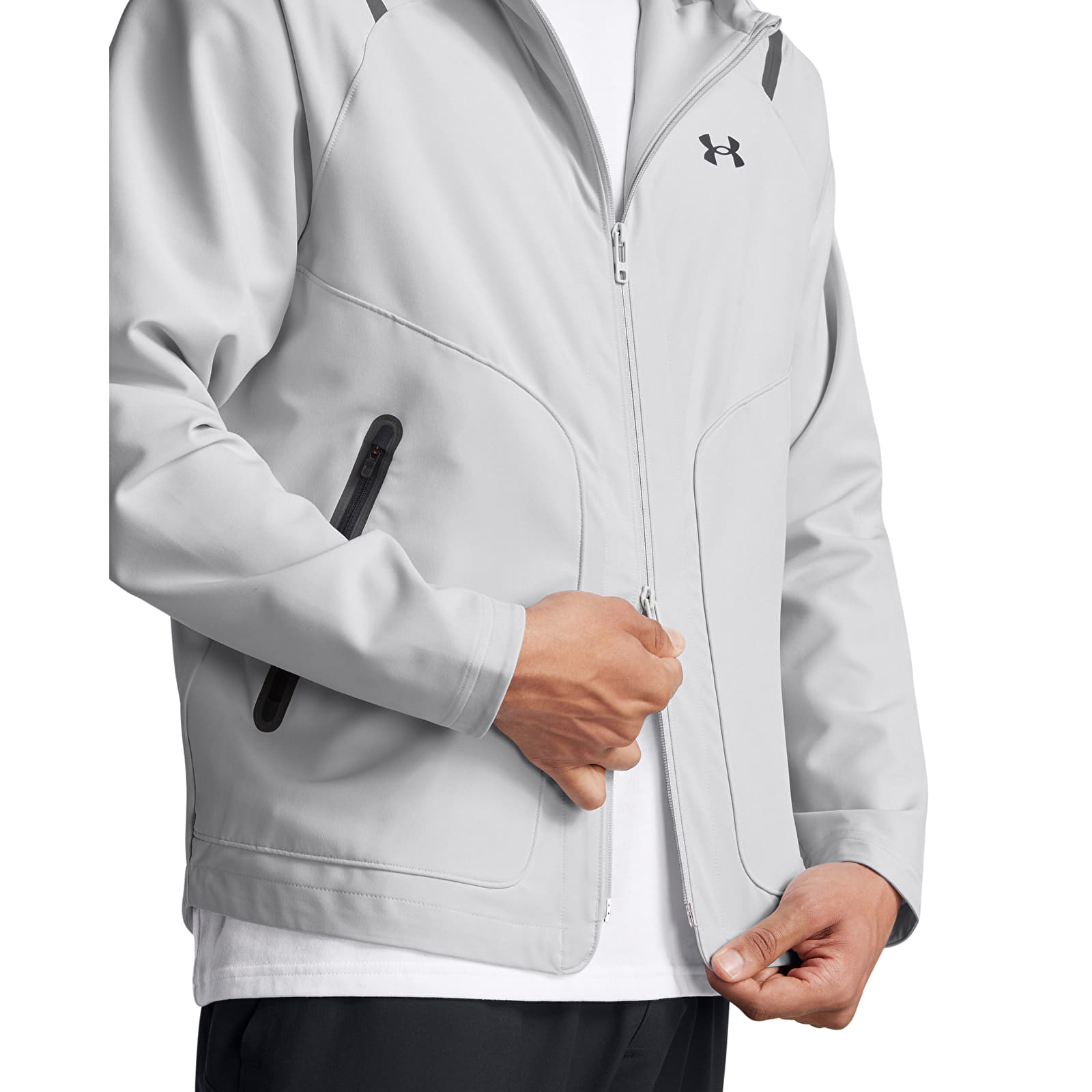 Pánské bundy Under Armour Unstoppable Jacket LC Halo Gray/ Black