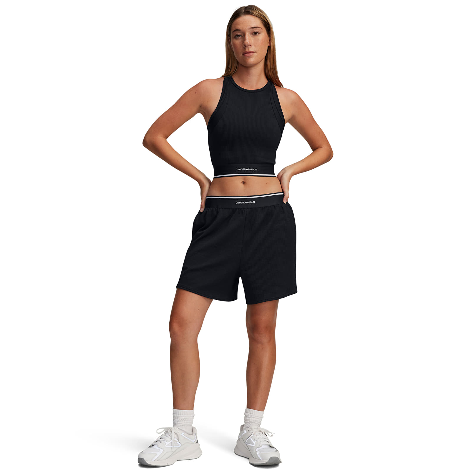 Women's shorts Under Armour Meridian Rib Short Black/ White