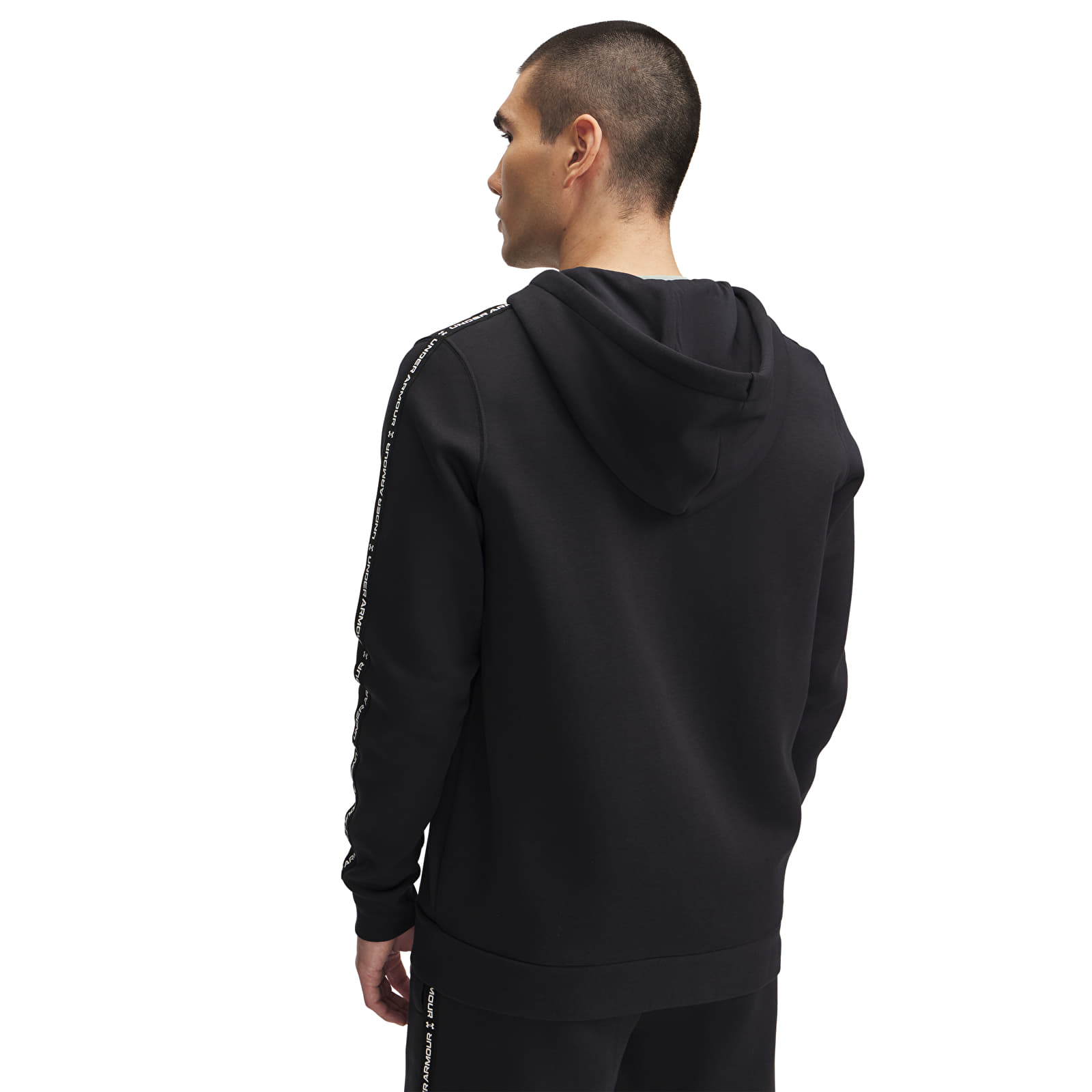 Vīriešu kapuces Under Armour Icon Fleece FZ Taping Black/ White