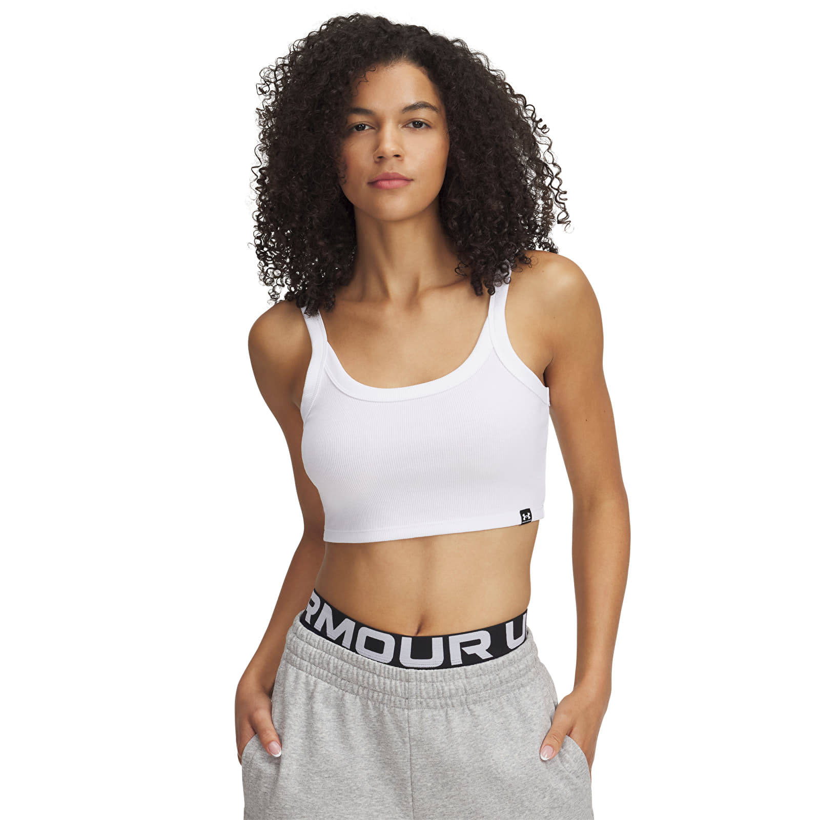 Дамски потници Under Armour Rival Rib Baby Tank White/ White
