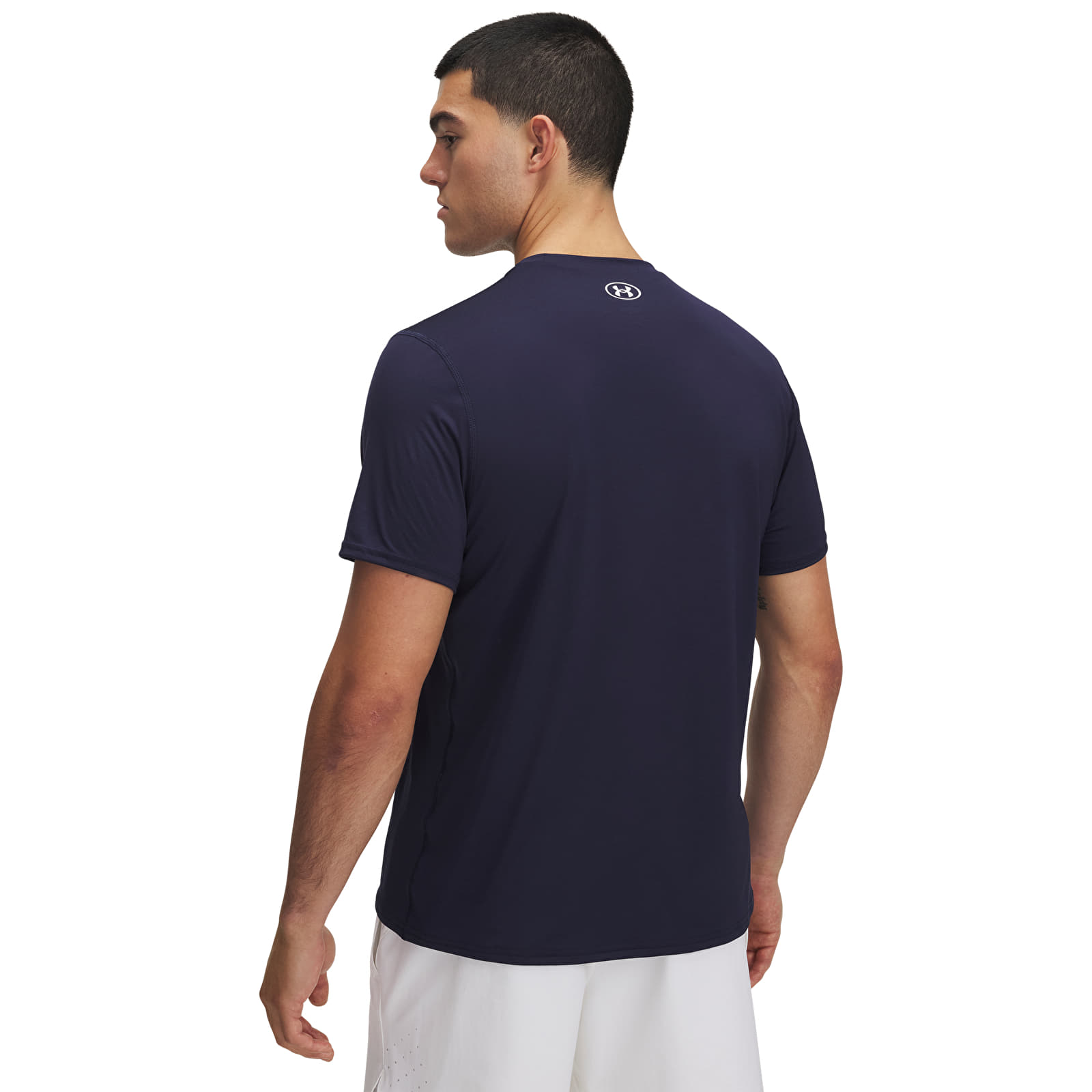 Men's T-shirts Under Armour Heatgear Fitted SS Tee Midnight Navy/ White