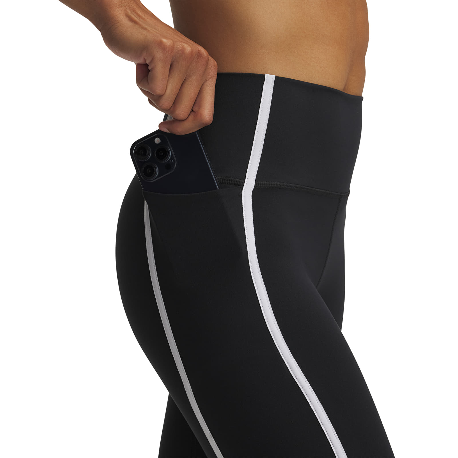 Női leggings Under Armour Meridian Piped Ankle Leg Black/ White/ Black