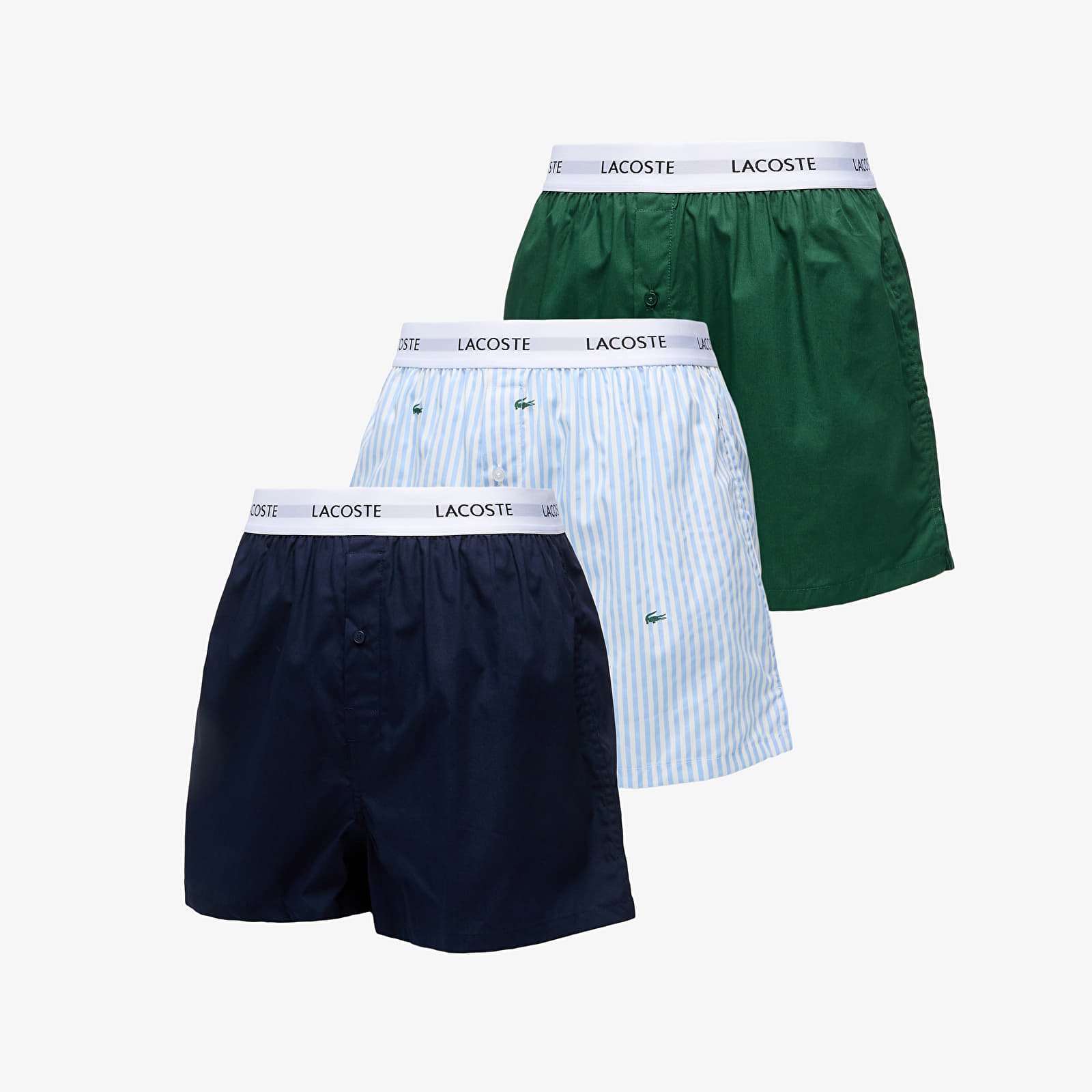 Boxer shorts LACOSTE Boxer 3-Pack Overview/ White/ Green/ Navy