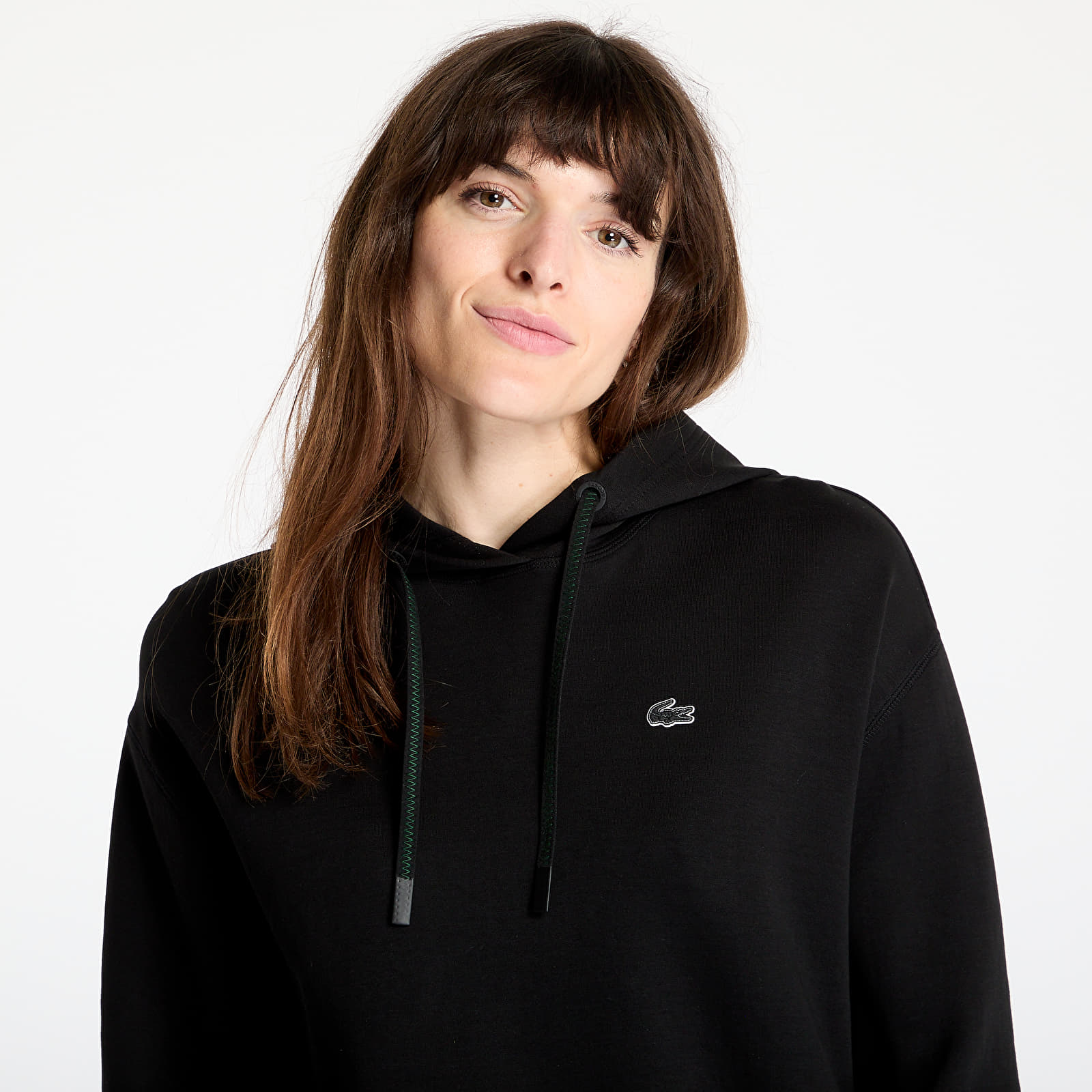 Dámske mikiny LACOSTE Double Face Sweatshirt Black