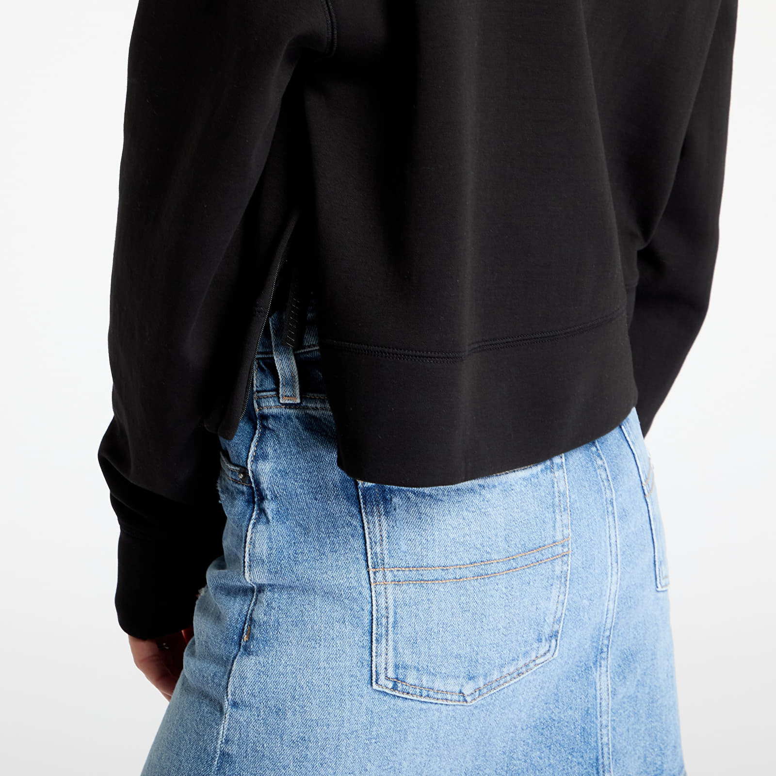 Dámske mikiny LACOSTE Double Face Sweatshirt Black