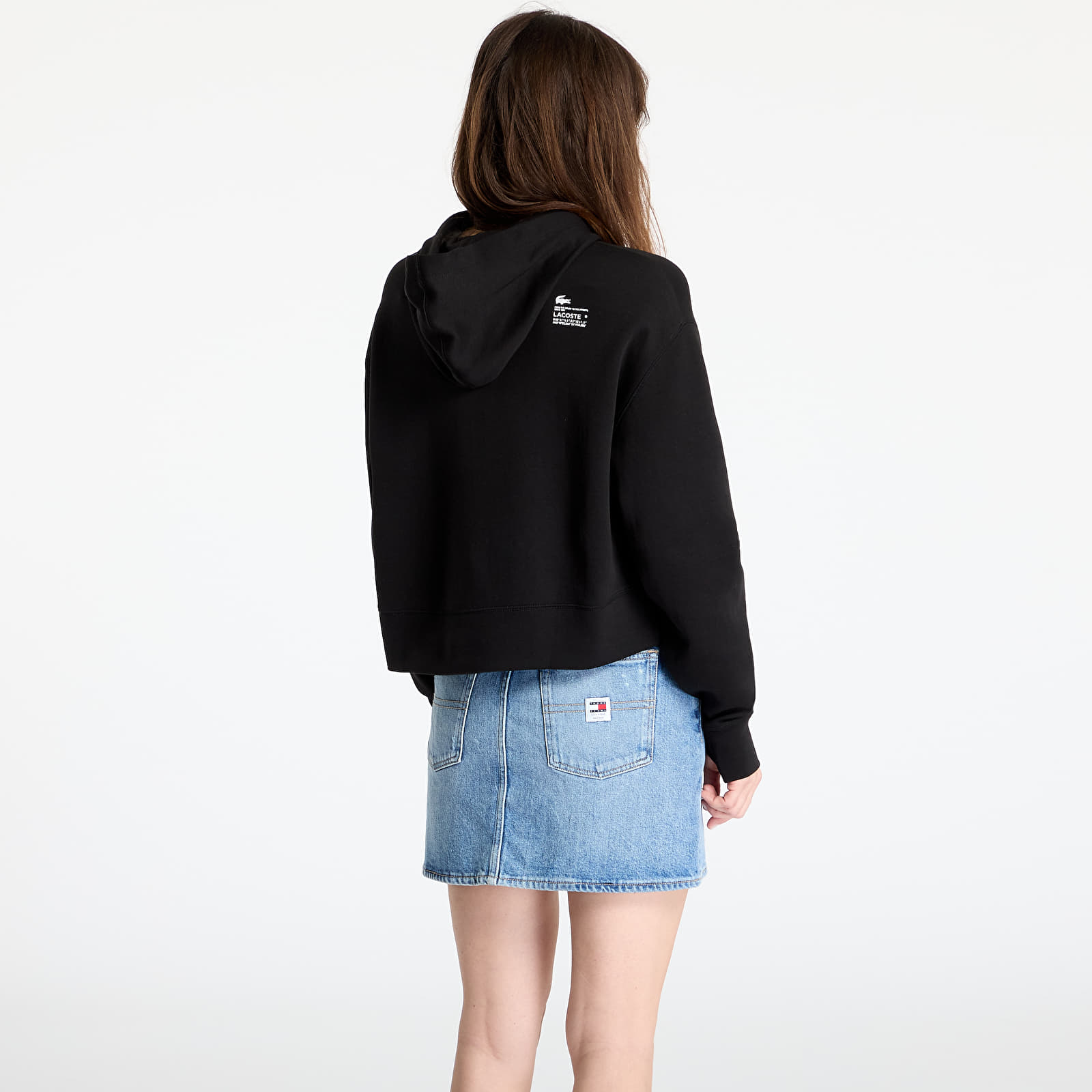 Dámske mikiny LACOSTE Double Face Sweatshirt Black