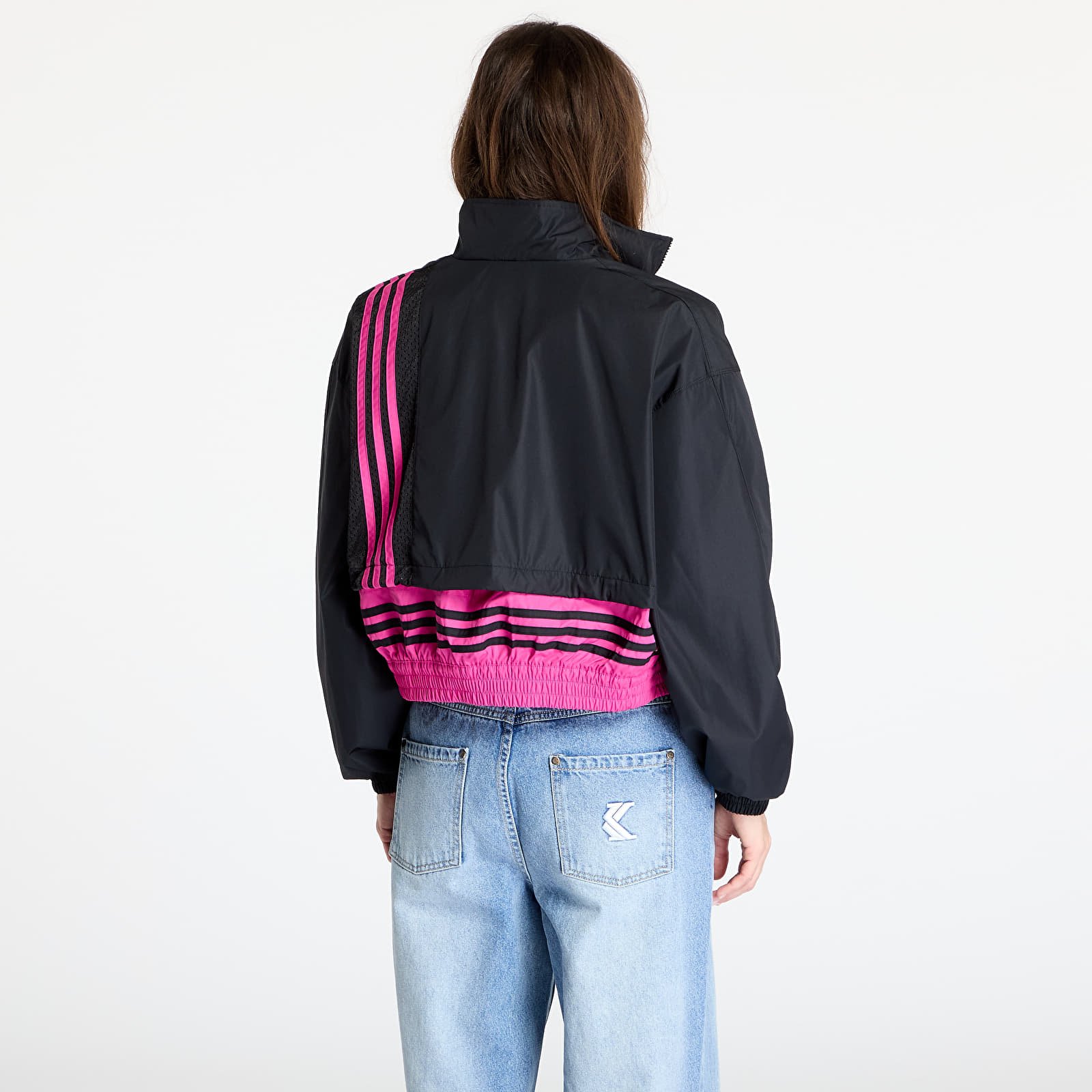 Kurtki damskie adidas Adibreak Woven 2In1 Track Top Black/ Semi Lucid Fuchsia