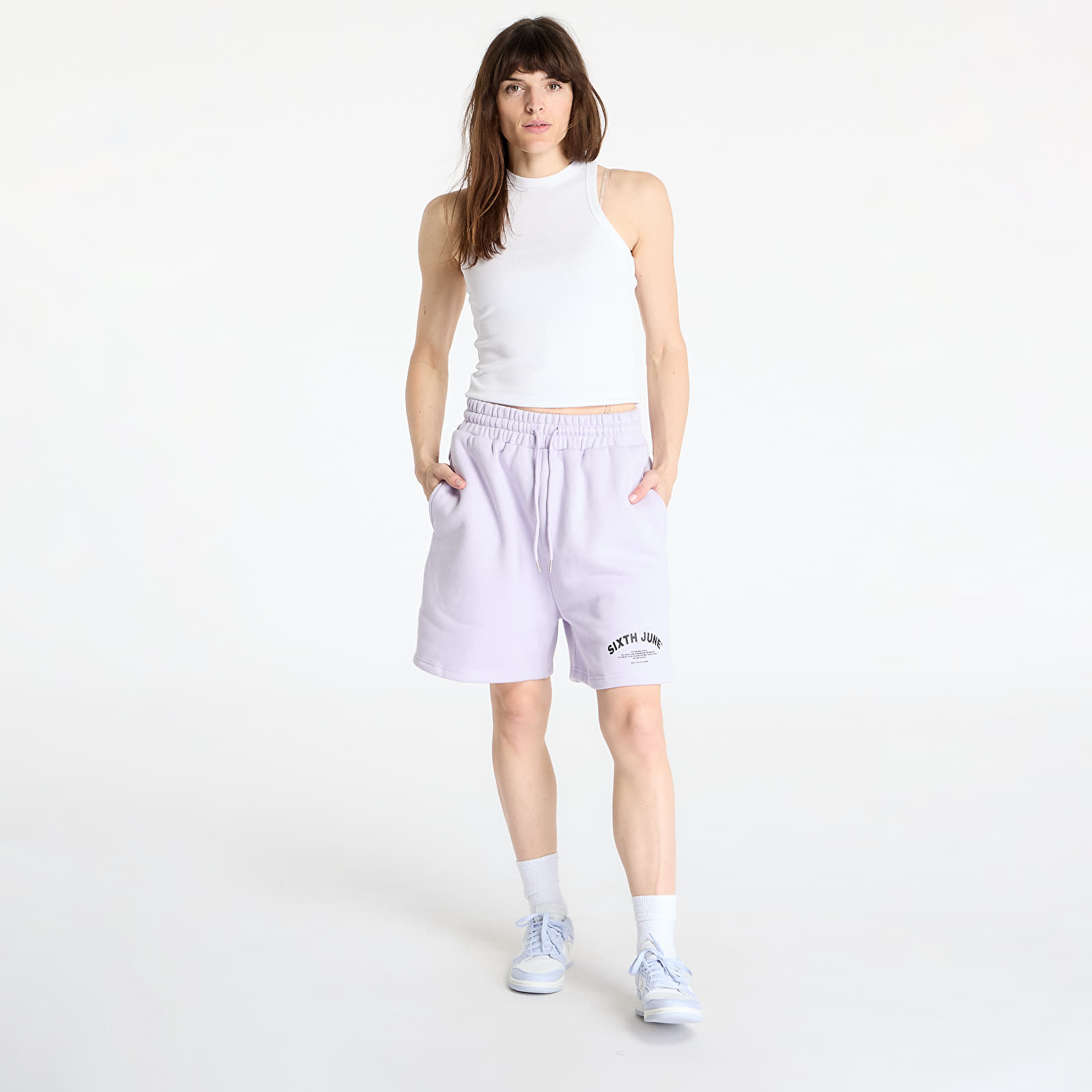 Dámske kraťasy Sixth June Curved Logo Shorts Light Purple