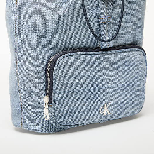 calvin klein jeans logo backpack in mini a front zip compartment with a logo patch Calvin Klein Jeans Denim Luna