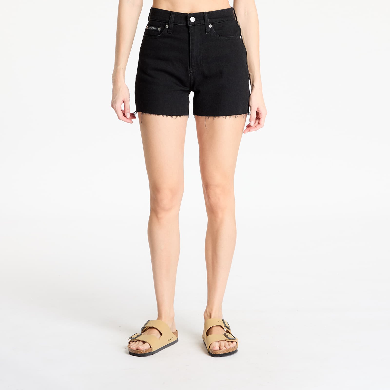 Kraťasy Calvin Klein Jeans Mom Short Denim Black