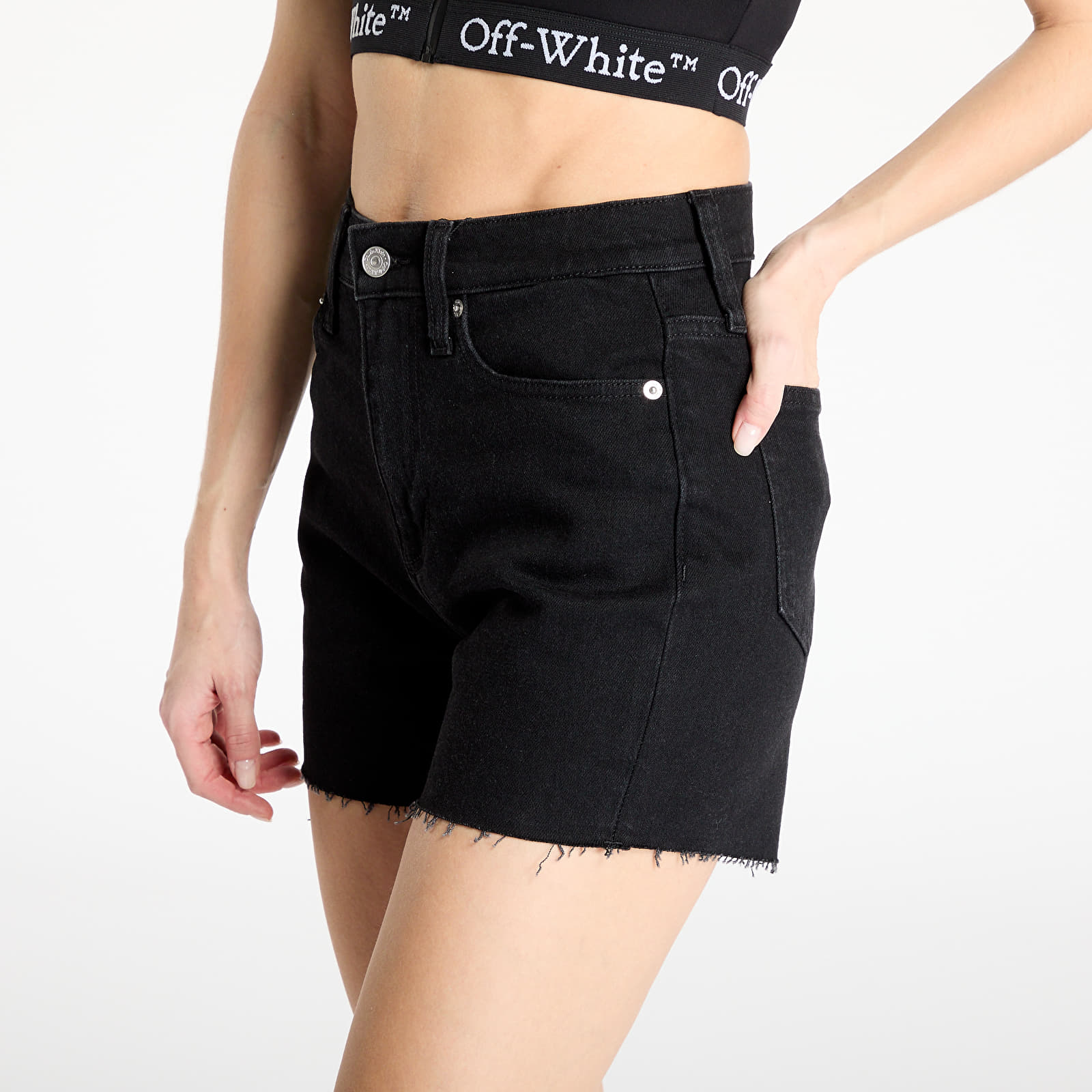 Kraťasy Calvin Klein Jeans Mom Short Denim Black