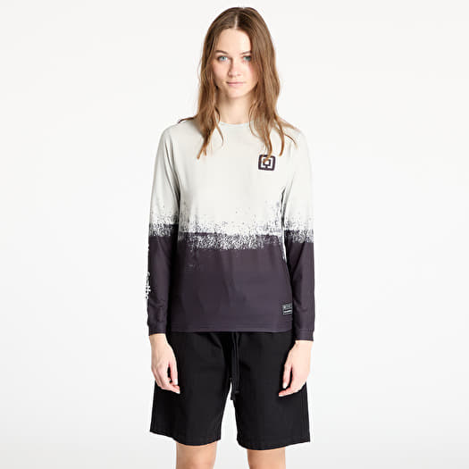 T-krekls Horsefeathers W Quantum Ls Bike Jersey Silver Birch/ Black
