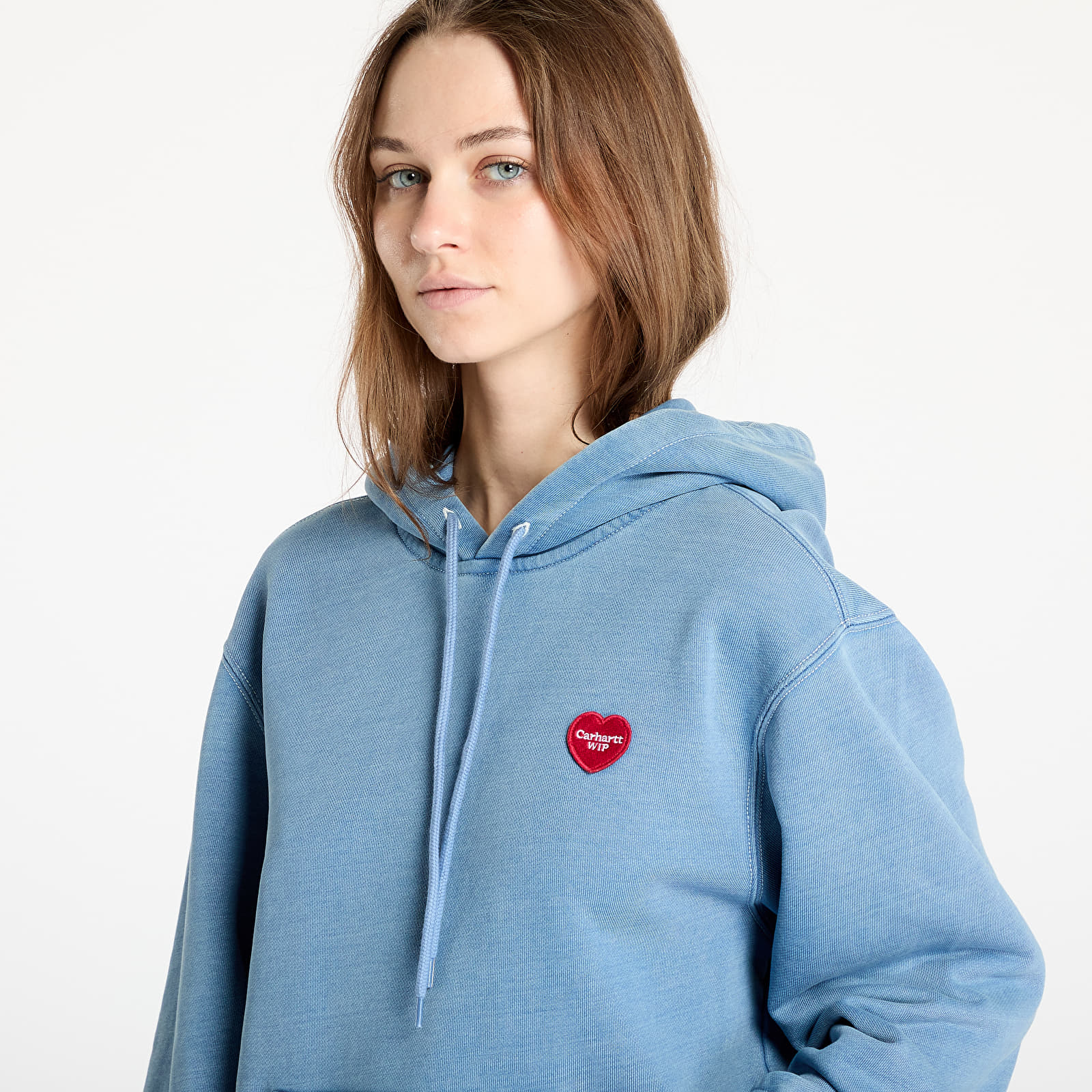 Dukserice Carhartt WIP Hooded Ingo Sweat UNISEX Light Blue Garment Dyed