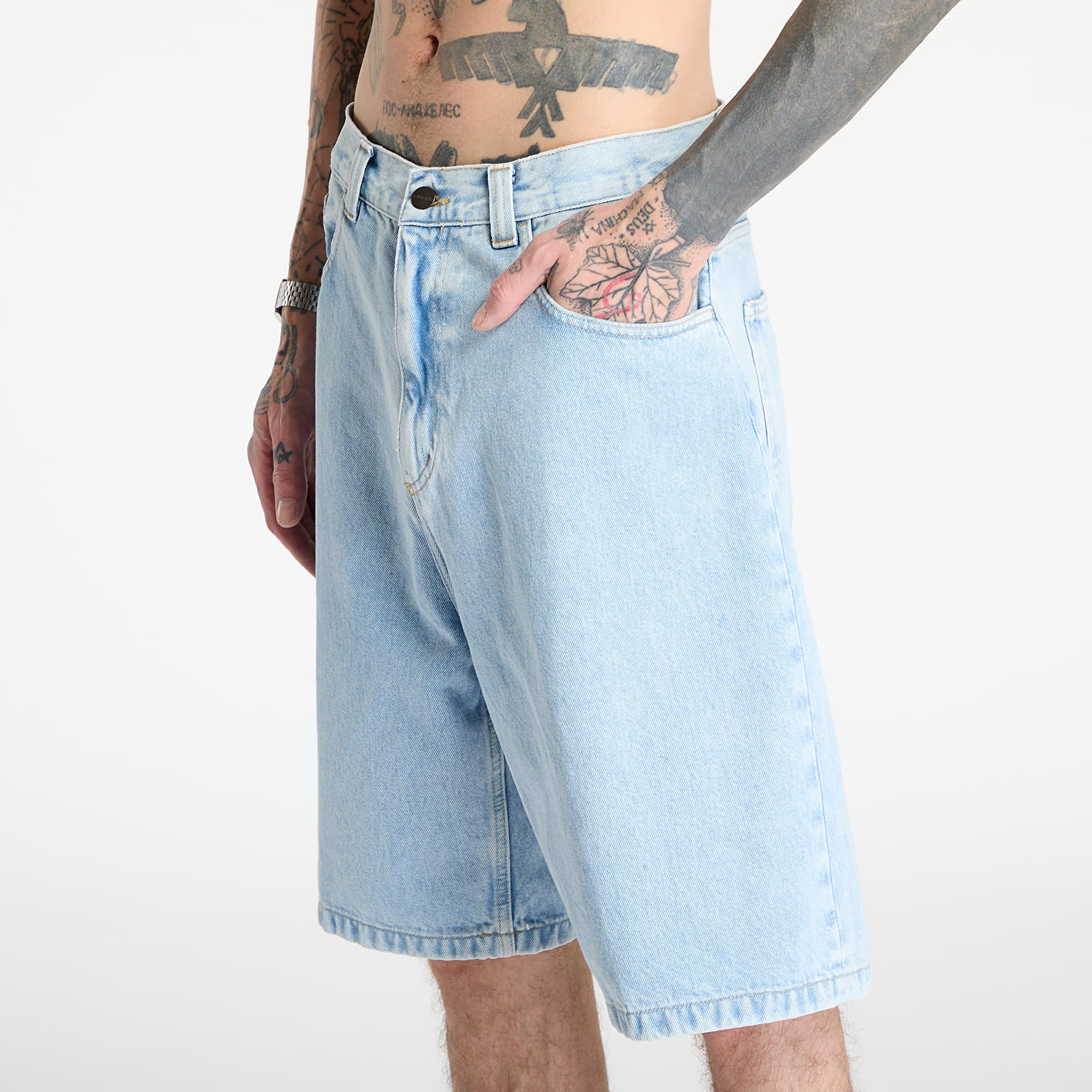 Šortky Carhartt WIP Brandon Short Blue Heavy Stone Bleached