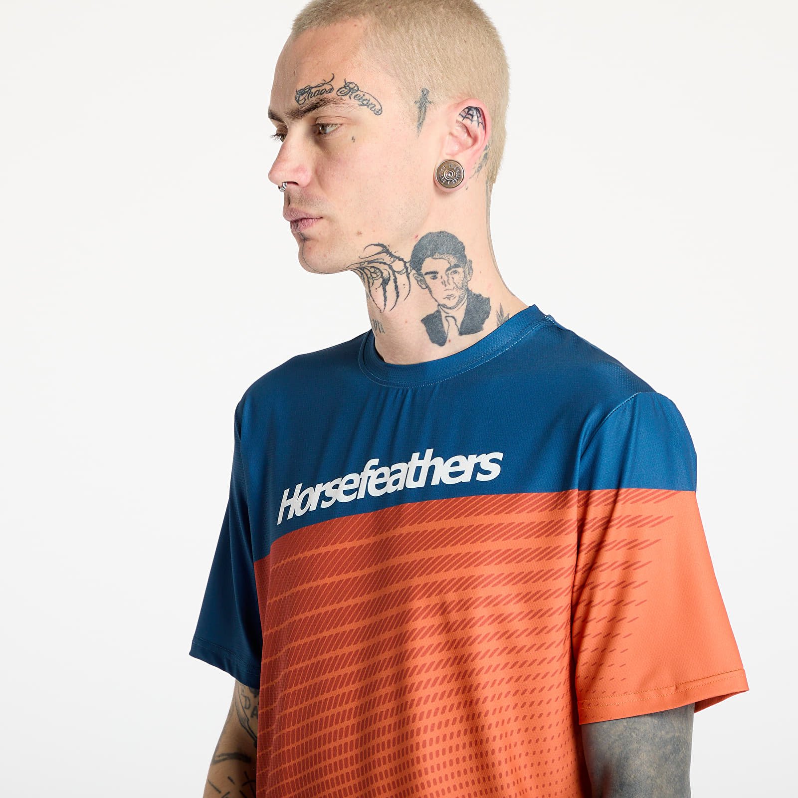 Trikood Horsefeathers Quantum Bike Jersey Petrol/ Burnt Orange