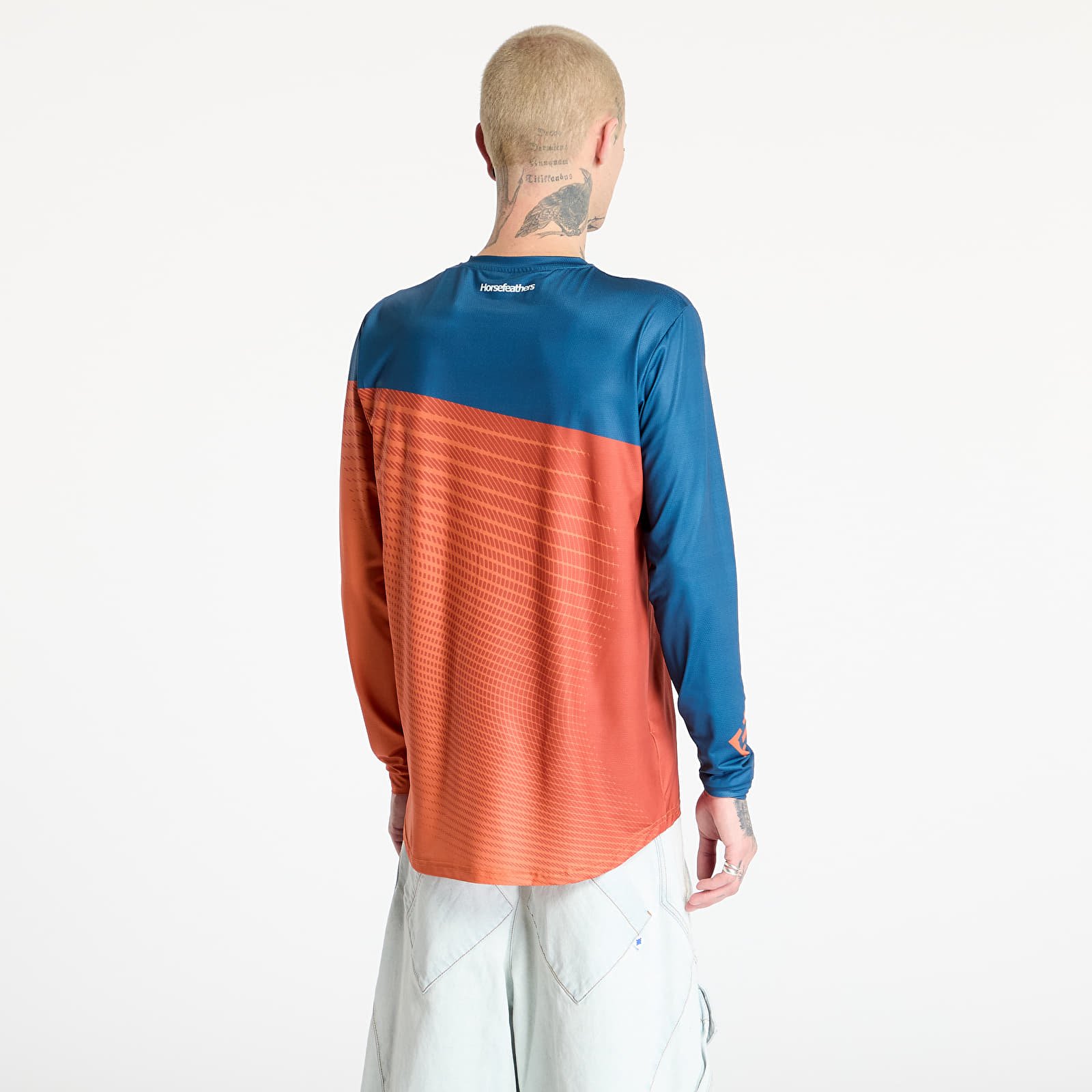 Trikots Horsefeathers Quantum Ls Bike Jersey Petrol/ Burnt Orange
