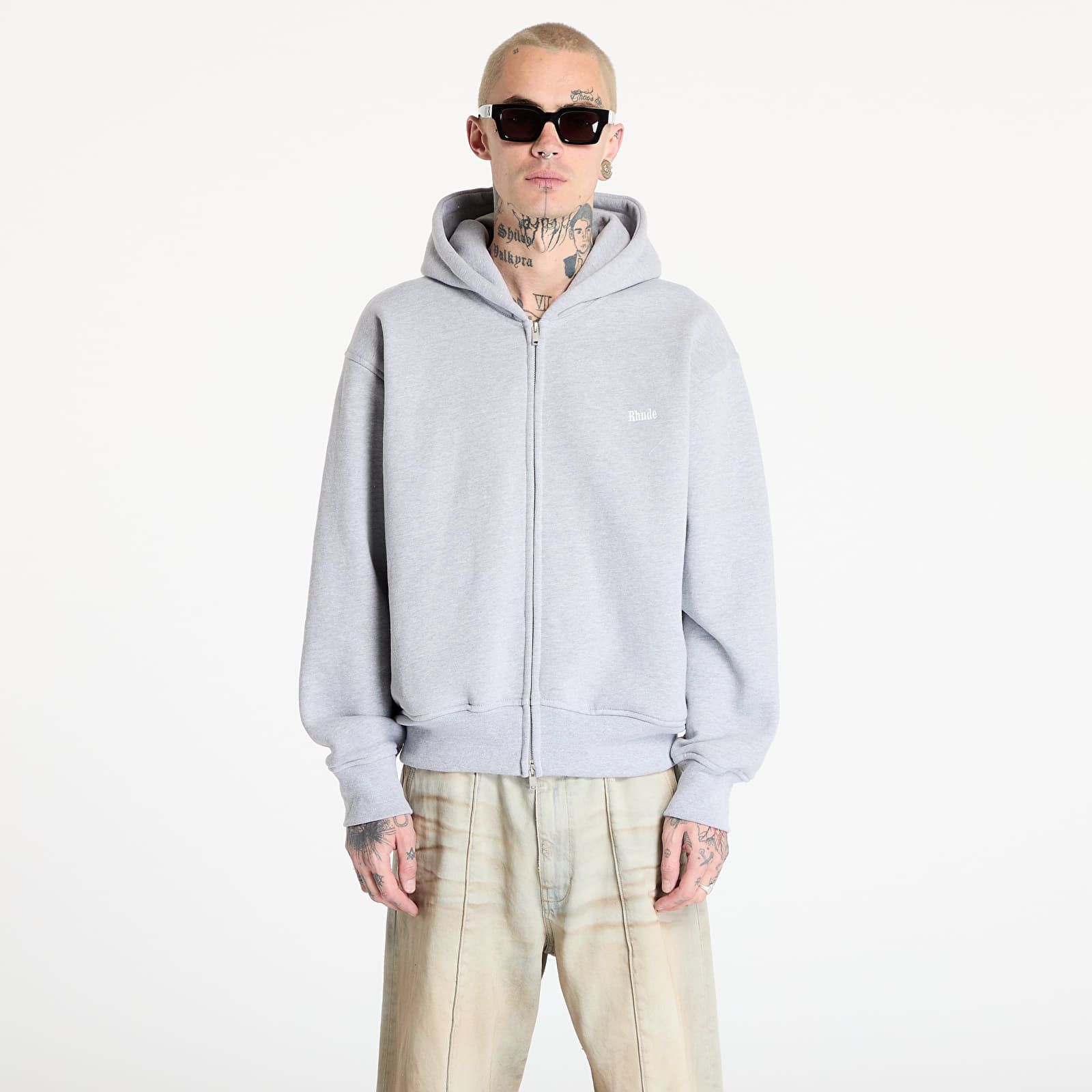 Sweatshirt Rhude Classique Full-Zip Hoodie Heather Gray L