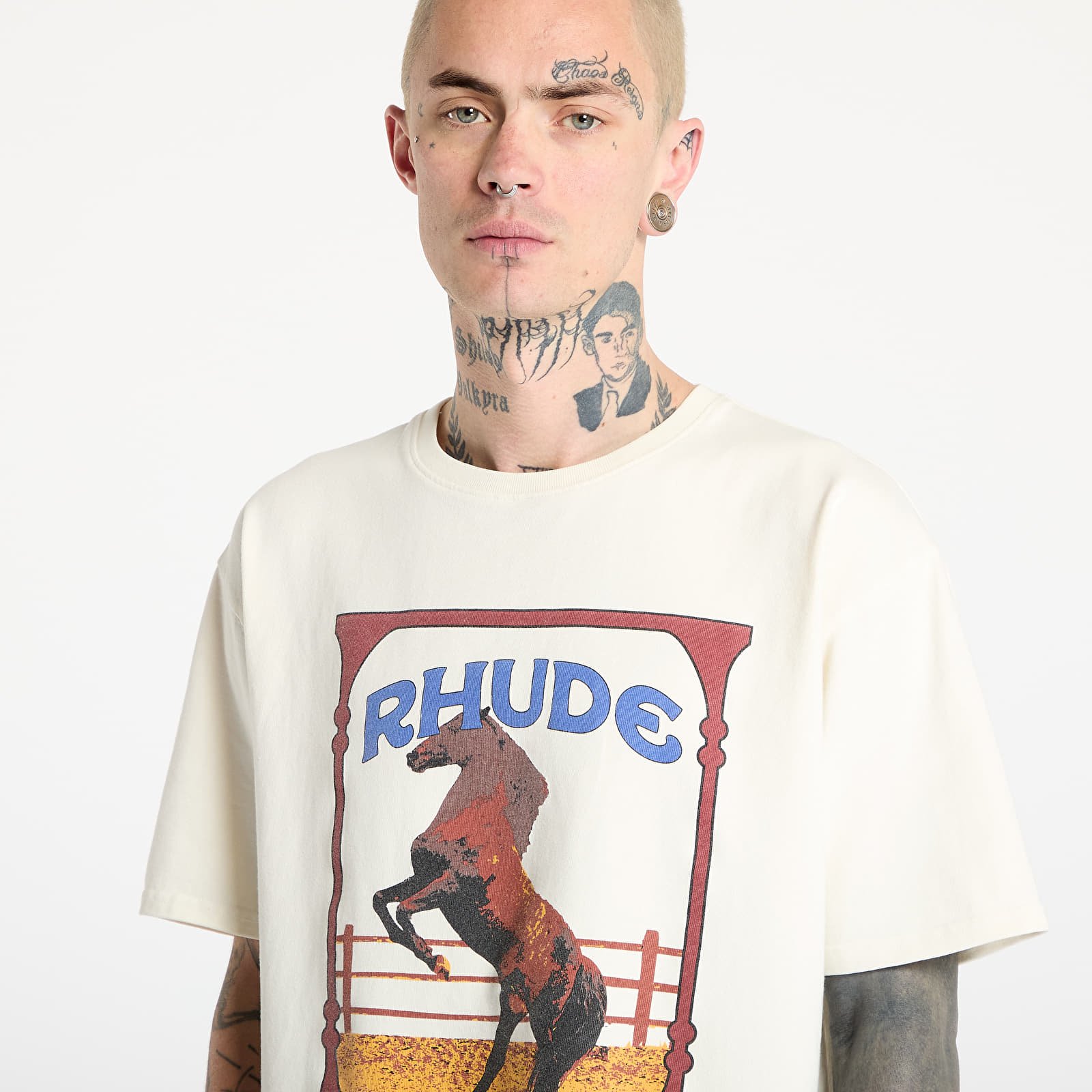 Männer T-Shirts Rhude Cadre Tee Vintage White