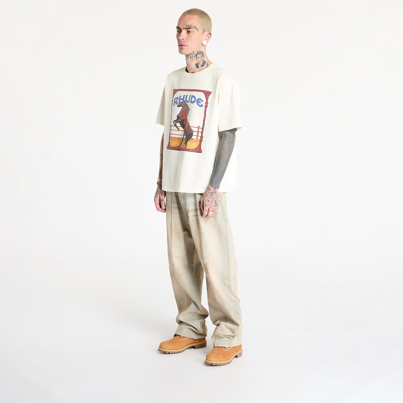 Männer T-Shirts Rhude Cadre Tee Vintage White