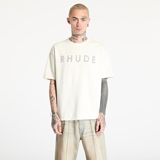 T-skjorte Rhude Distressed Logo Tee Vintage White