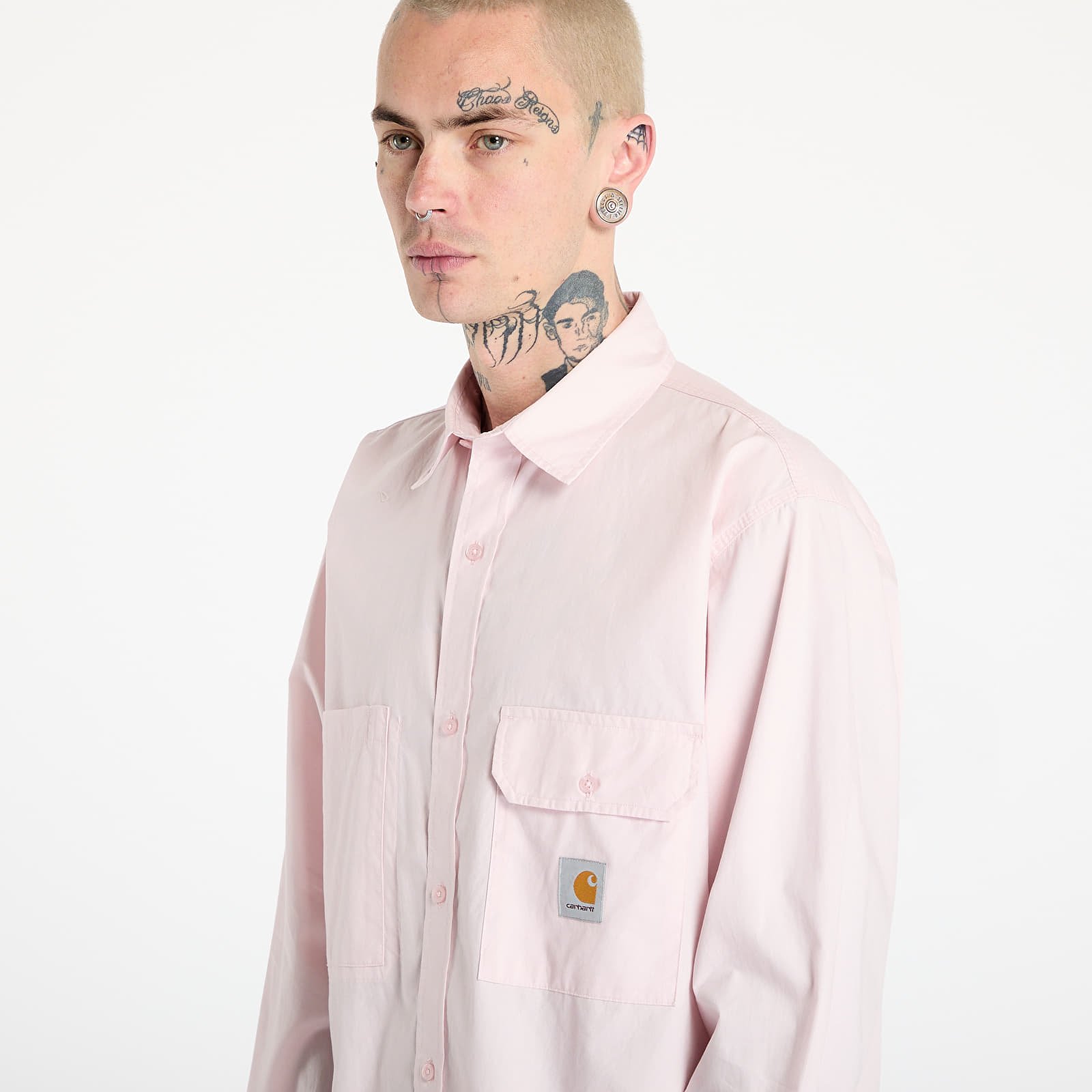 Krekli Carhartt WIP Longsleeve Irwin Shirt UNISEX Air Pink