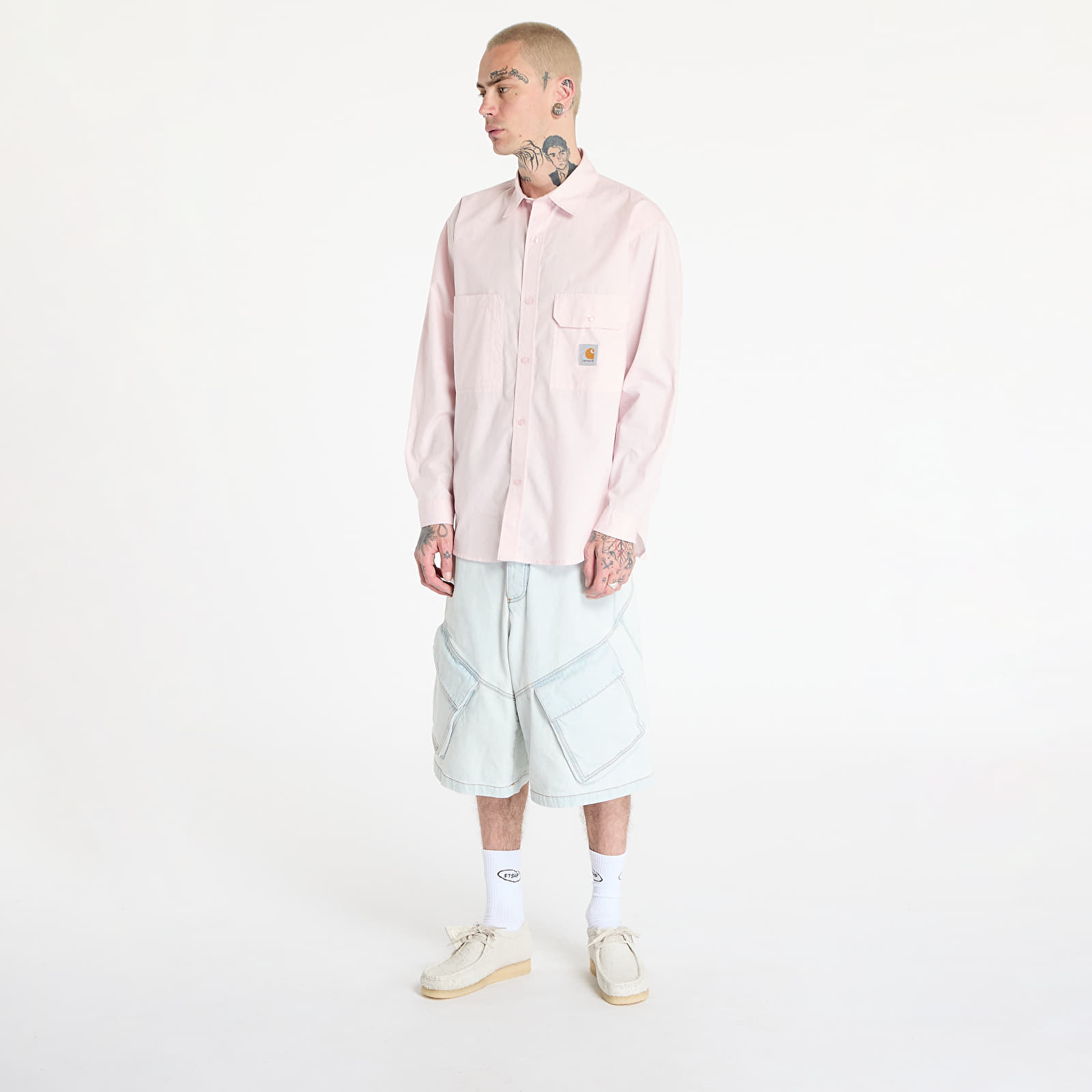 Krekli Carhartt WIP Longsleeve Irwin Shirt UNISEX Air Pink