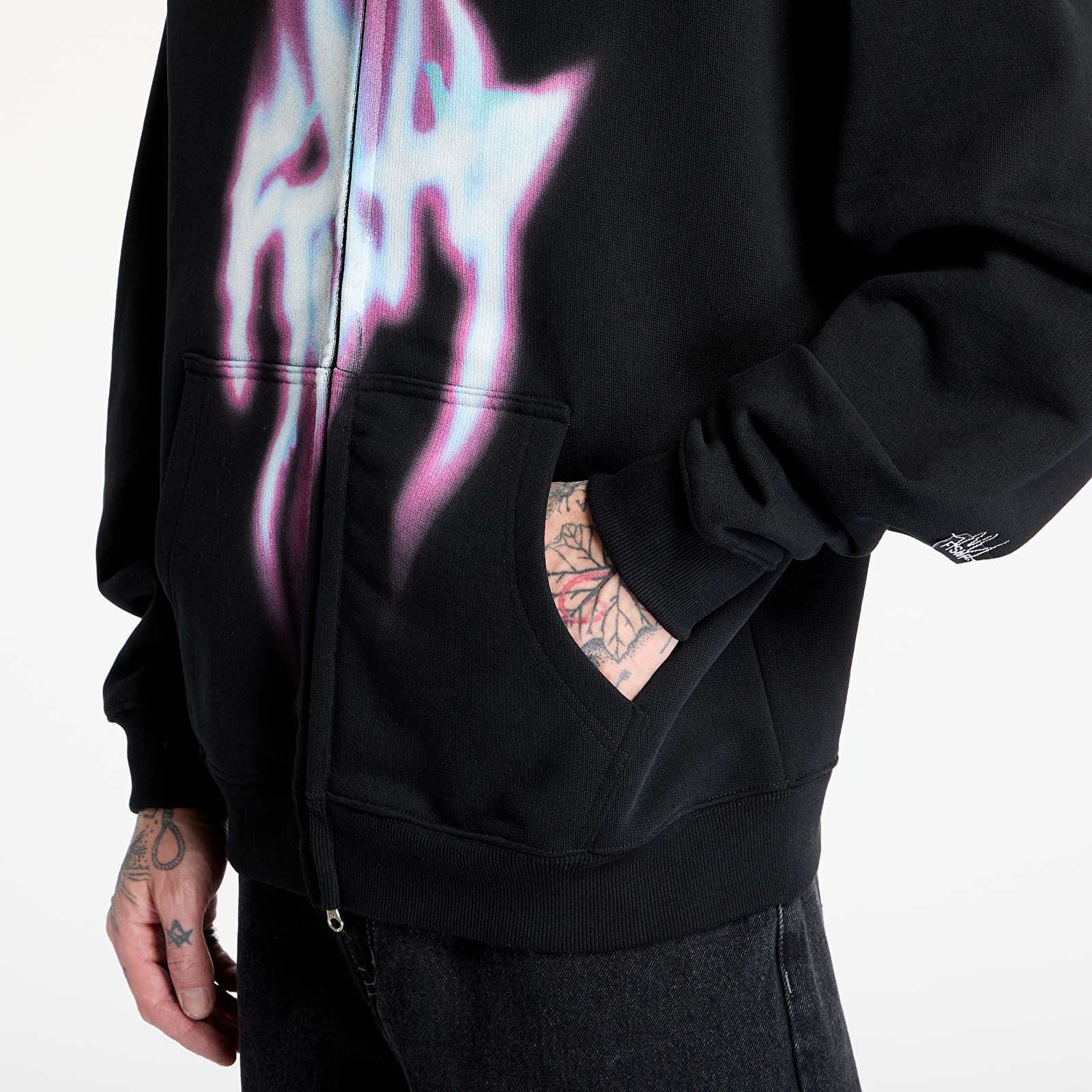 Hoodies and sweatshirts  FTSHP Walking Art Zip Hoodie UNISEX Fire Black Ash