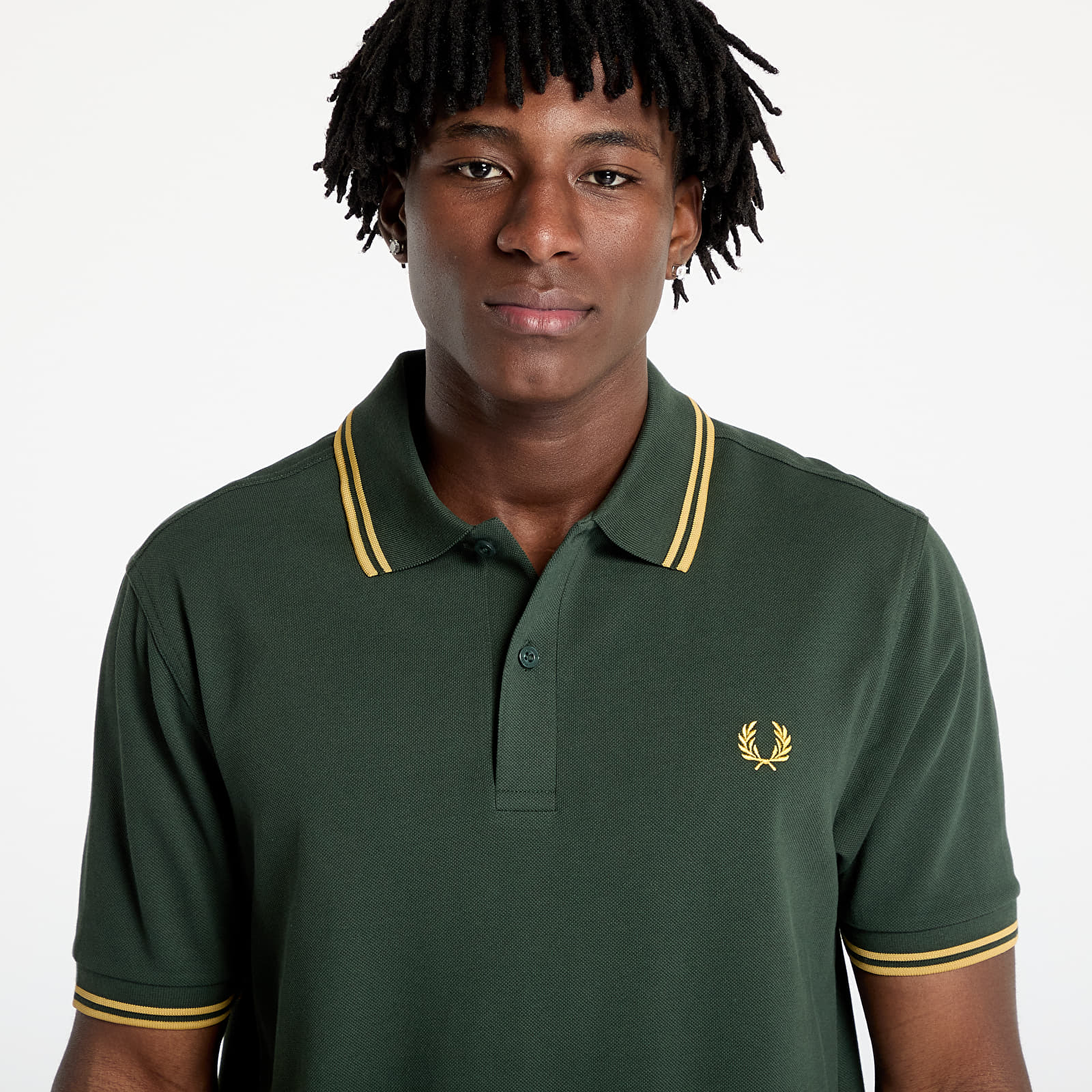 T-shirts FRED PERRY Twin Tipped Shirt Crt Grn/ Hnycmb