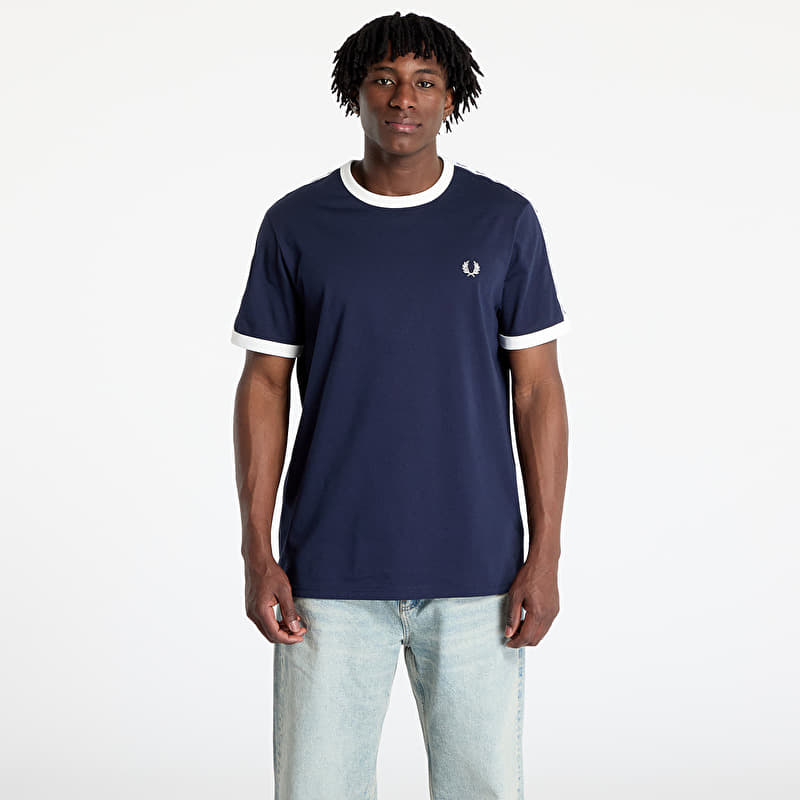 T-shirt FRED PERRY Taped Ringer T-Shirt Carbon Blue