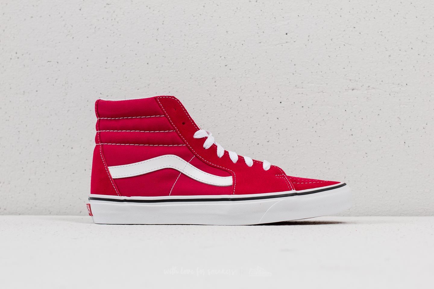Crimson true white top vans