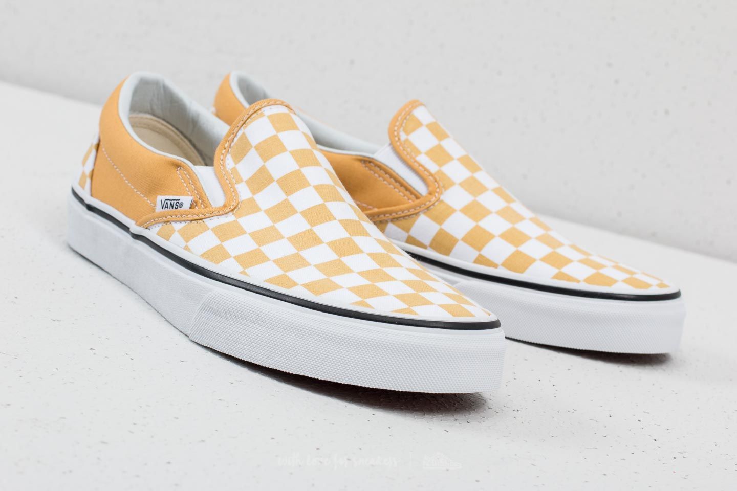 White and yellow slip on vans new arrivals