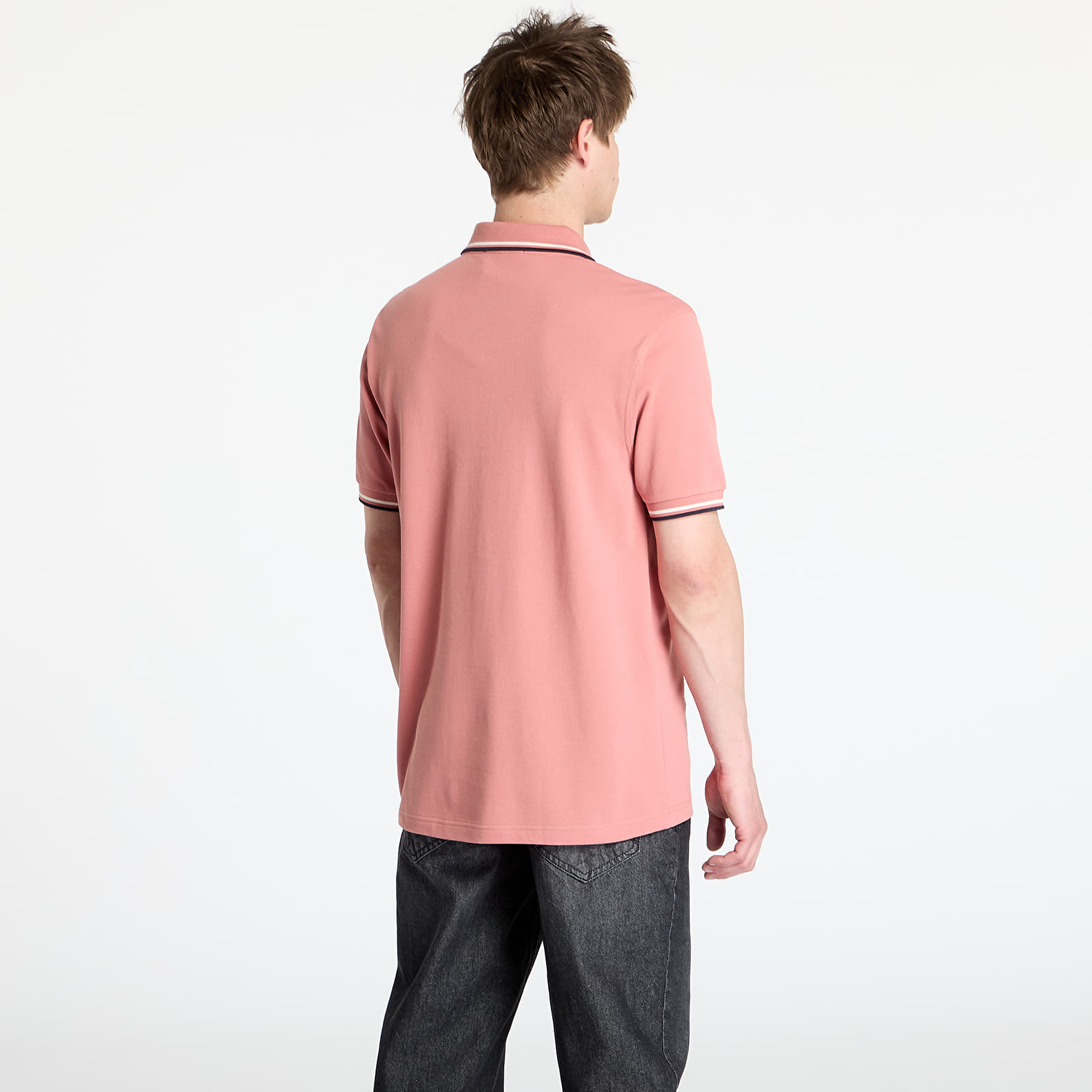 Pánske tričká FRED PERRY Twin Tipped Shirt Putty Pink/ Ecru/ Navy