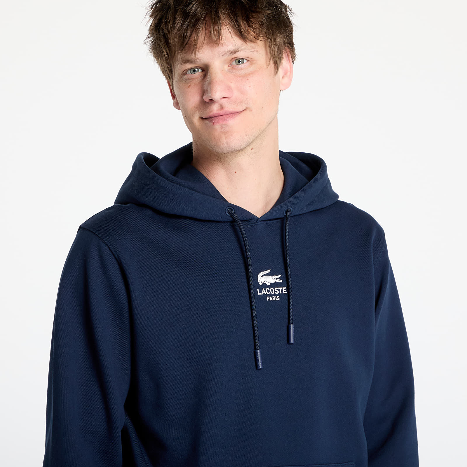 Hoodies für Männer LACOSTE Non Brushed Fleece Navy Blue