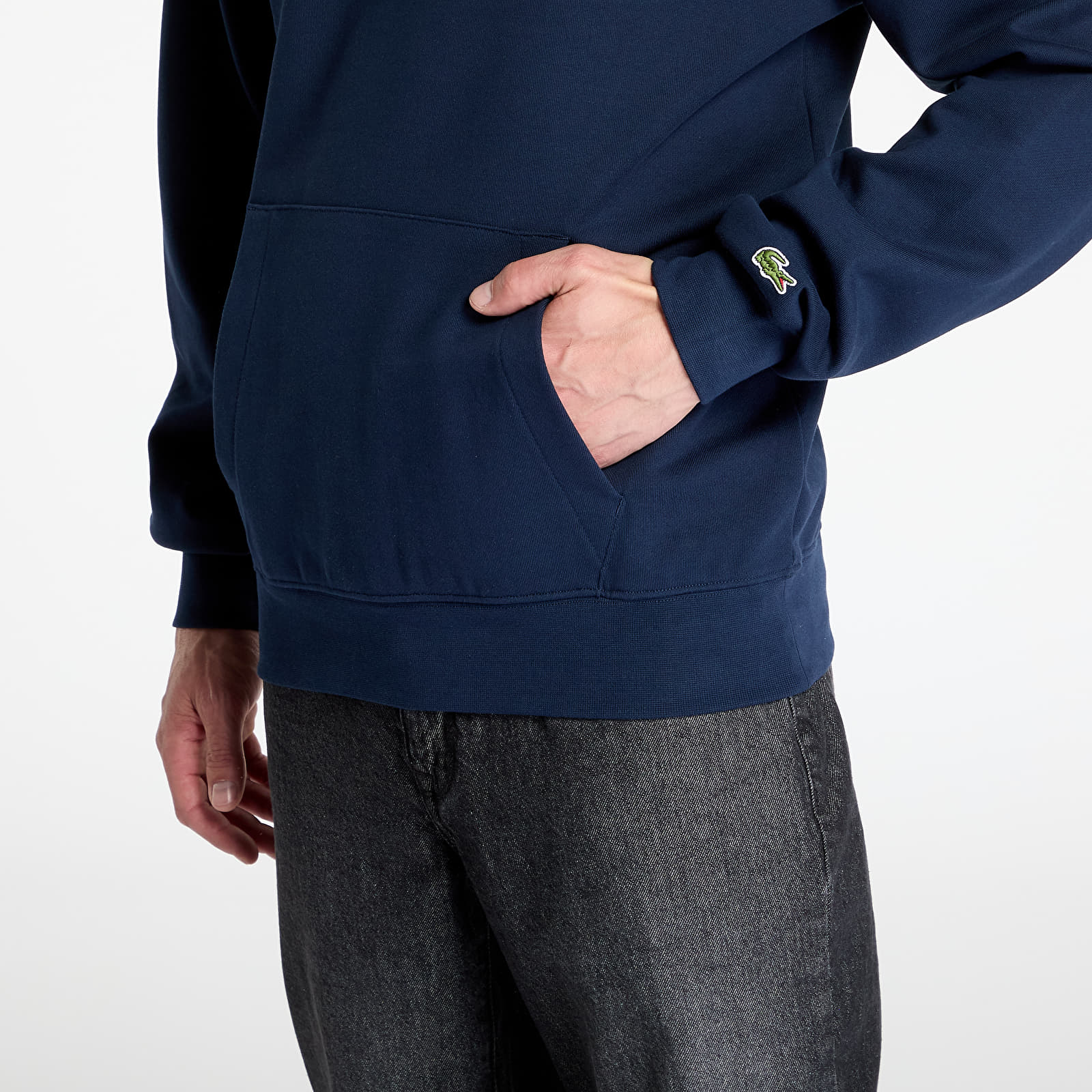 Hoodies für Männer LACOSTE Non Brushed Fleece Navy Blue