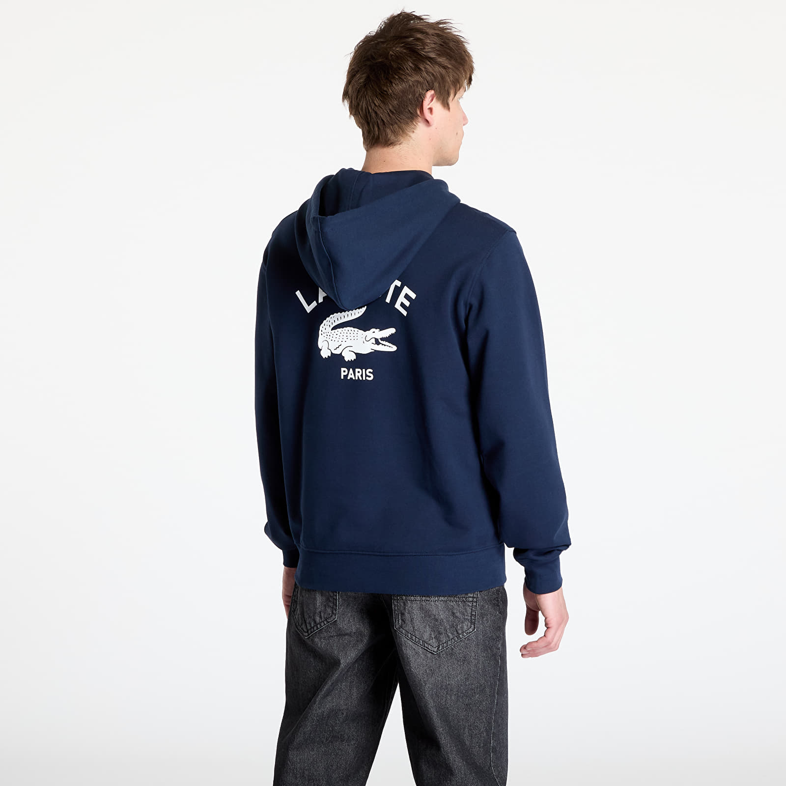 Hoodies für Männer LACOSTE Non Brushed Fleece Navy Blue